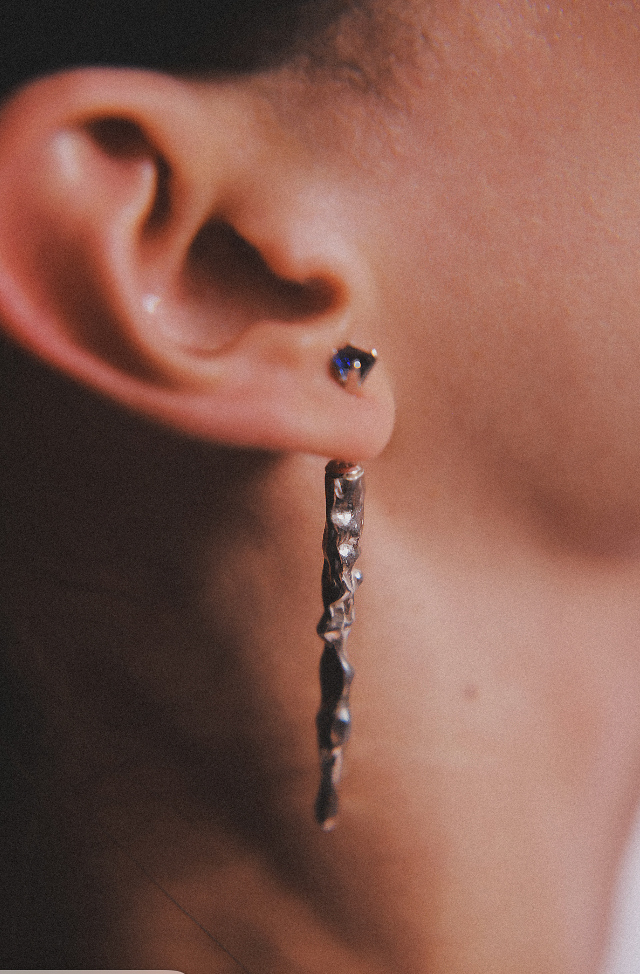 Rose earring sapphire