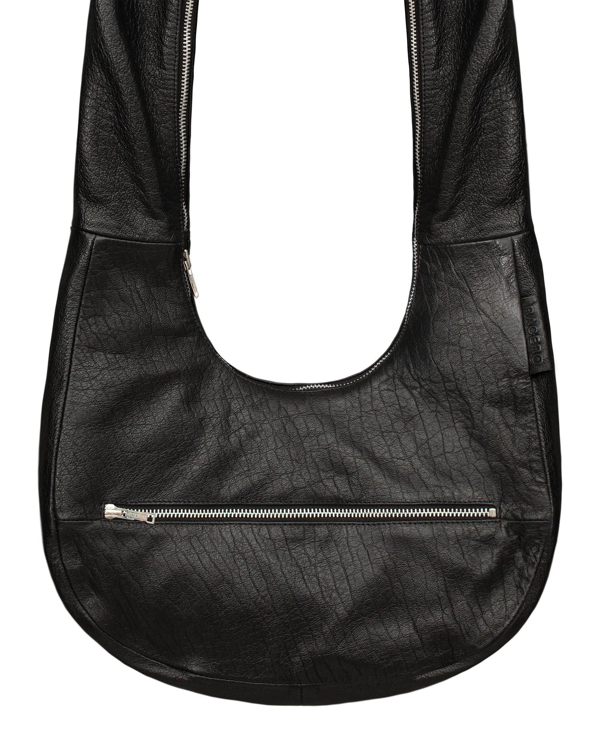 Zip leather bag