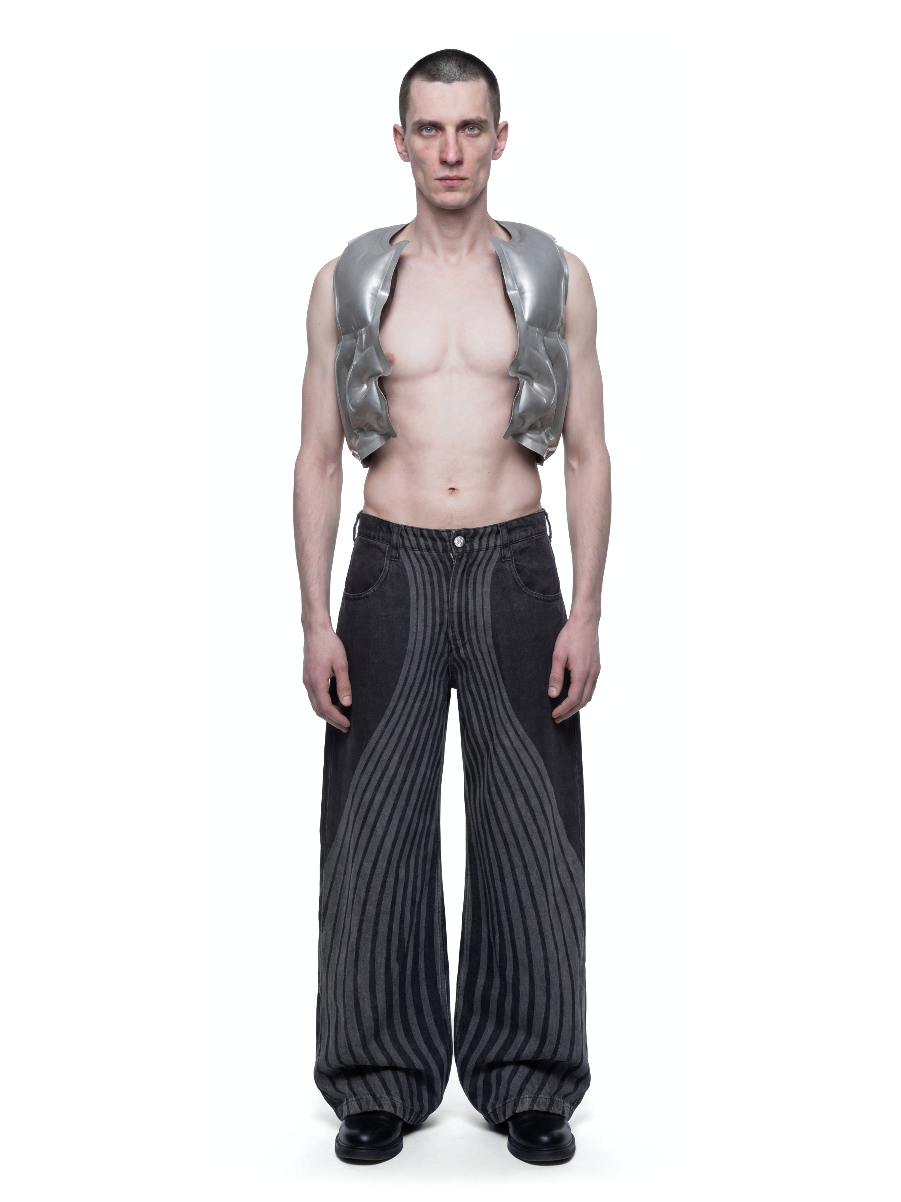 Silver inflatable armour gilet