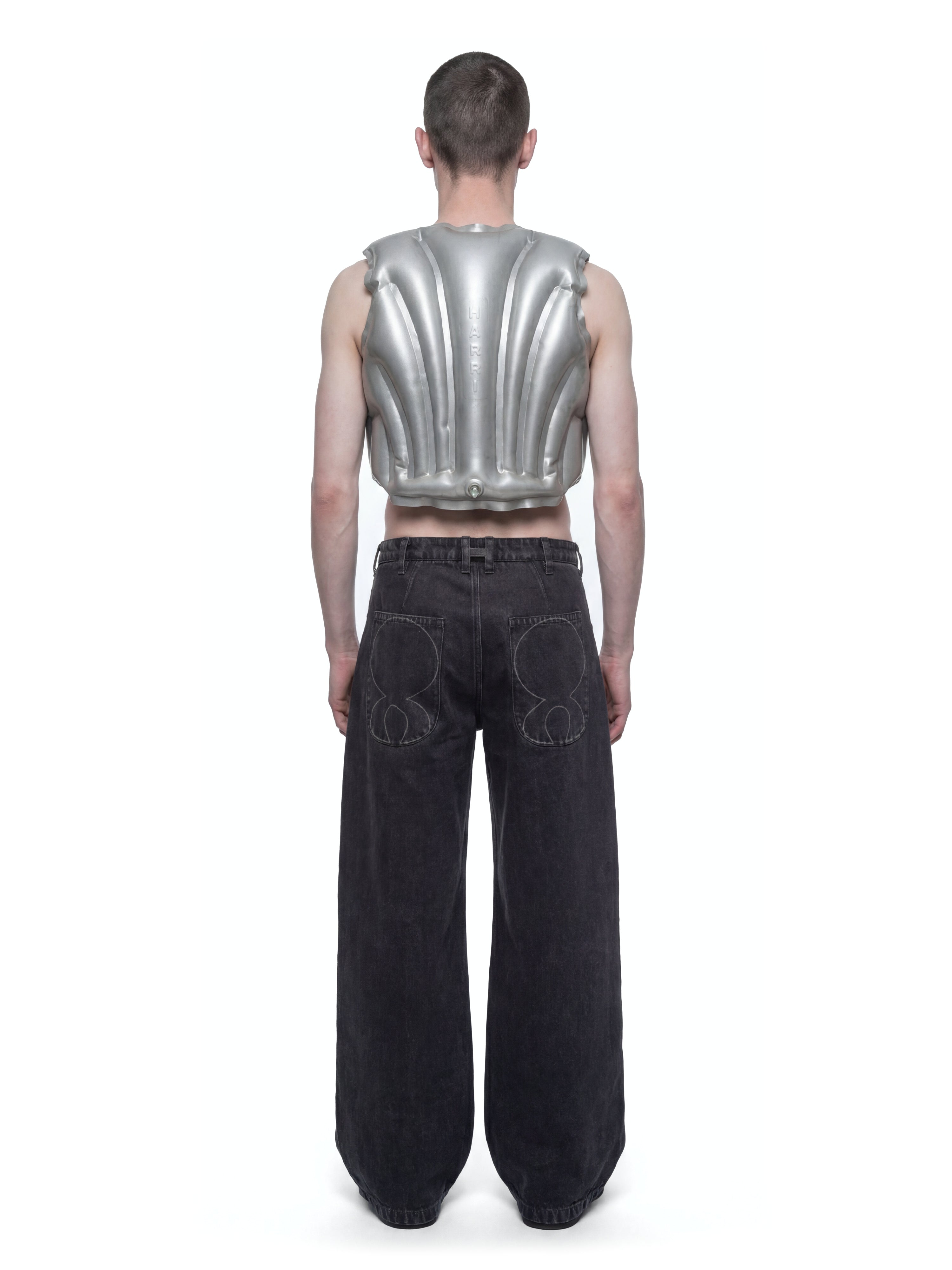 Silver inflatable armour gilet