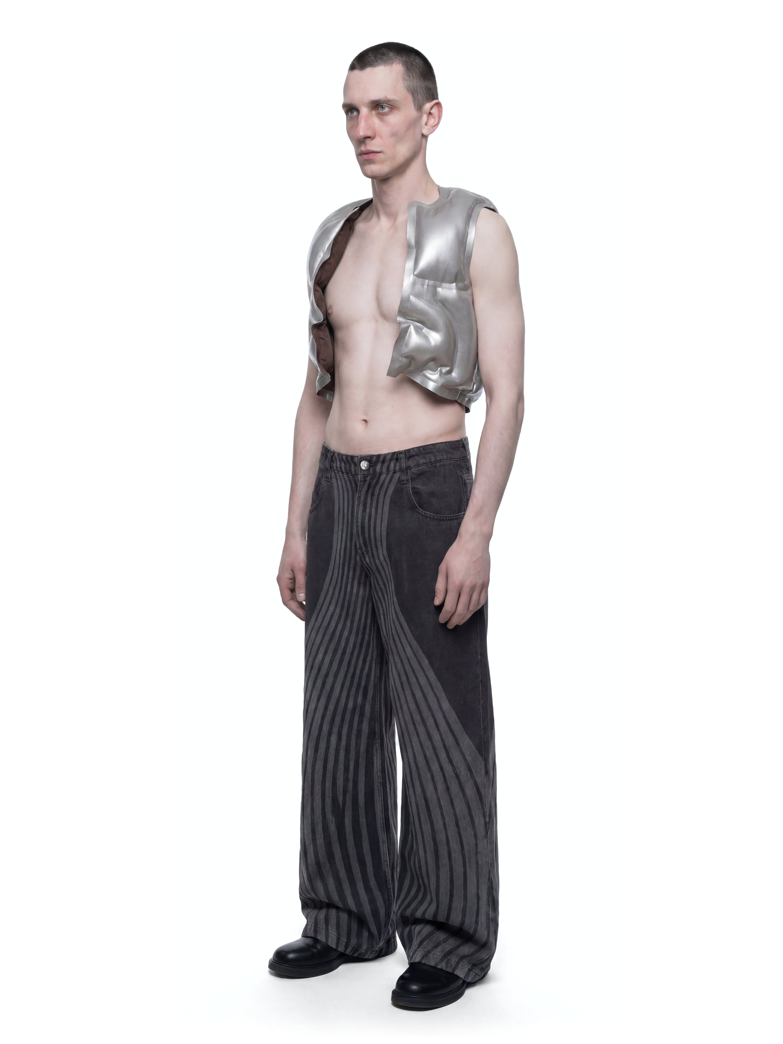 Silver inflatable armour gilet