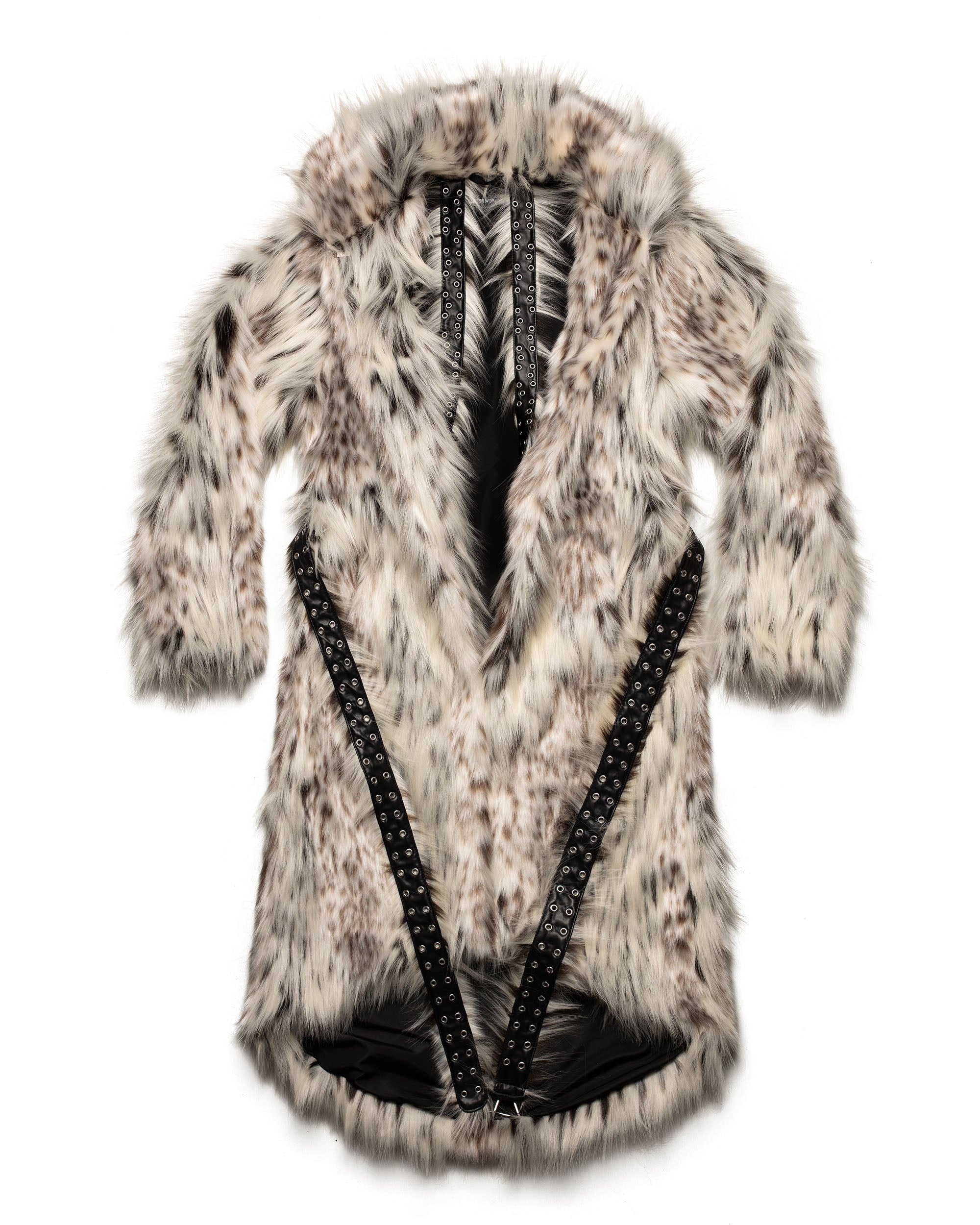 Long snow lynx fur coat