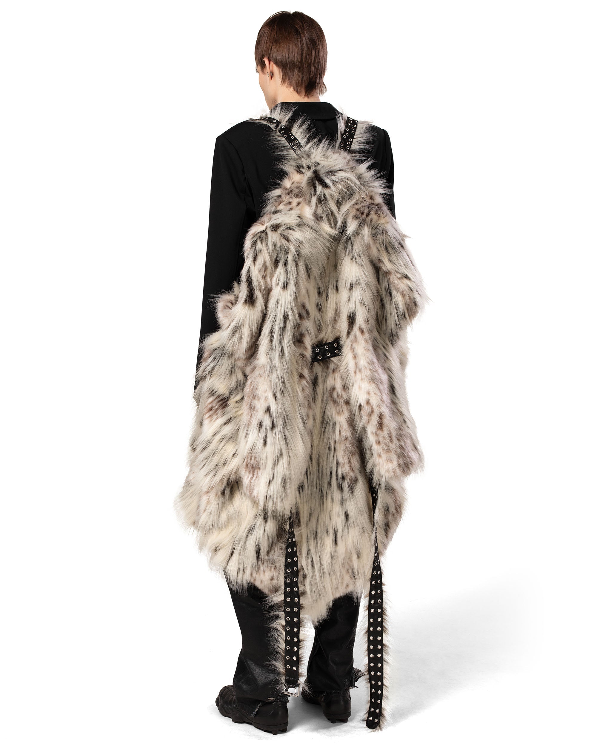 Long snow lynx fur coat
