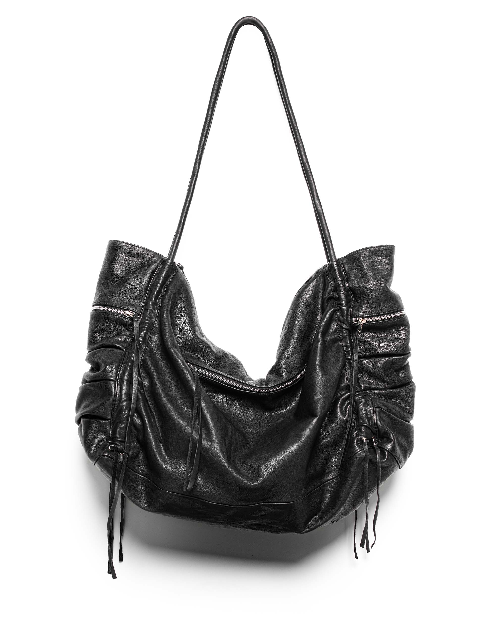 Oversized carryall leather bag