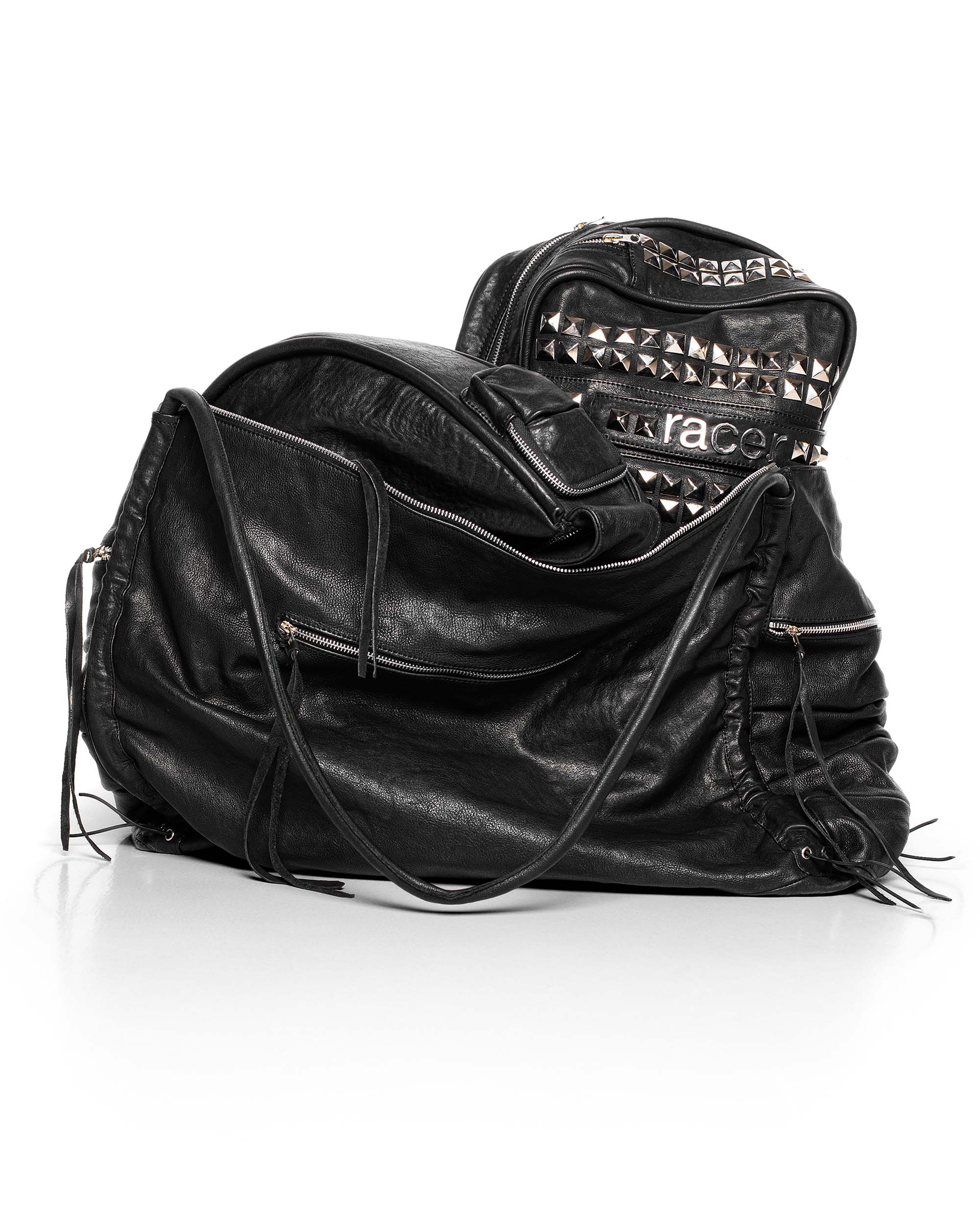 Oversized carryall leather bag