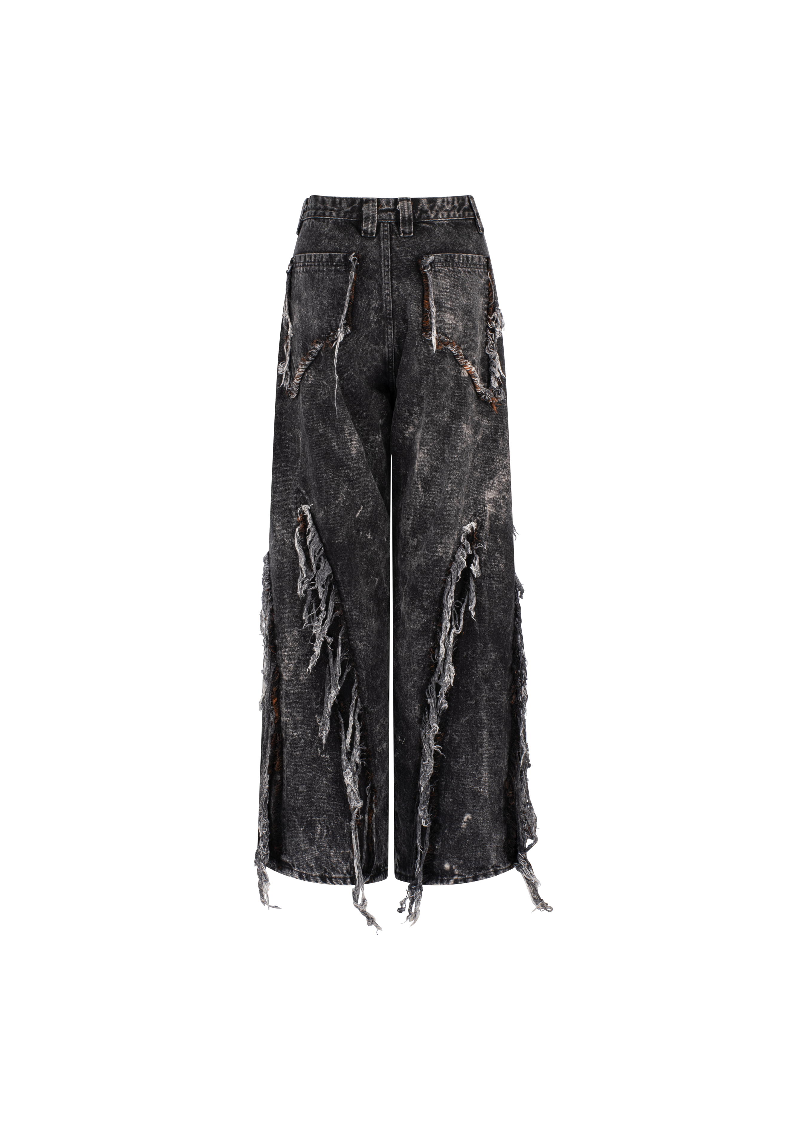 Baggy spliced denim jean