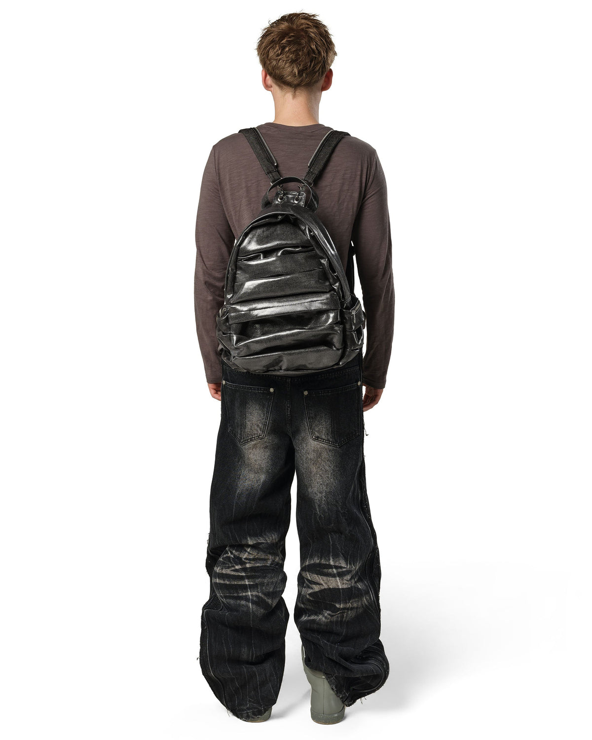 Wax denim backpack