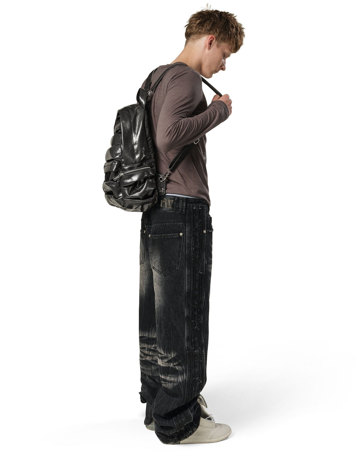 Wax denim backpack