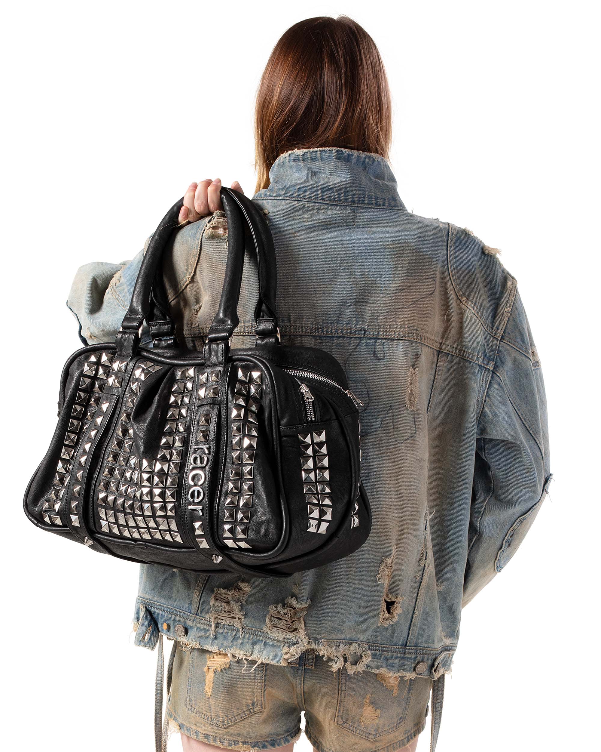 Studded leather bag