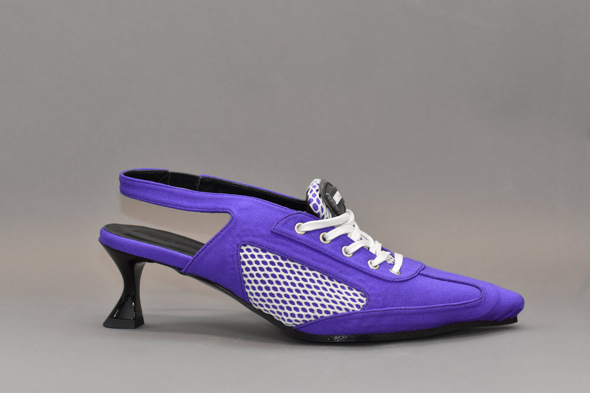 1 athena purple satin heel
