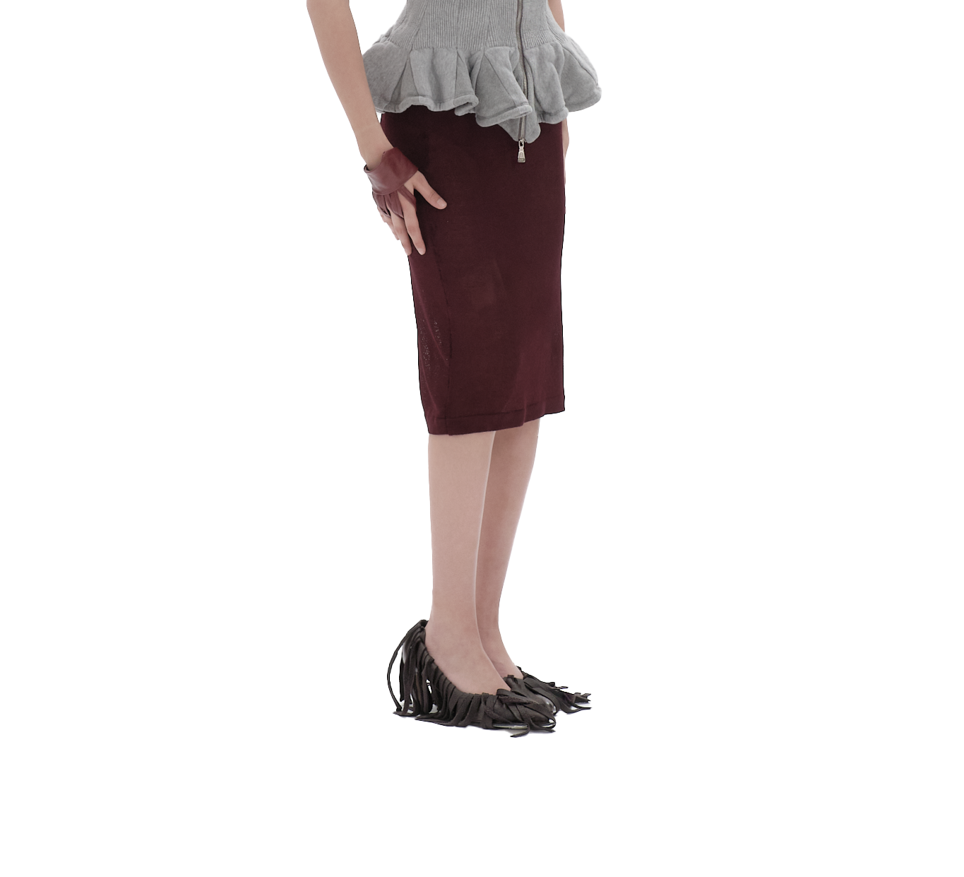 Sheer knit skirt