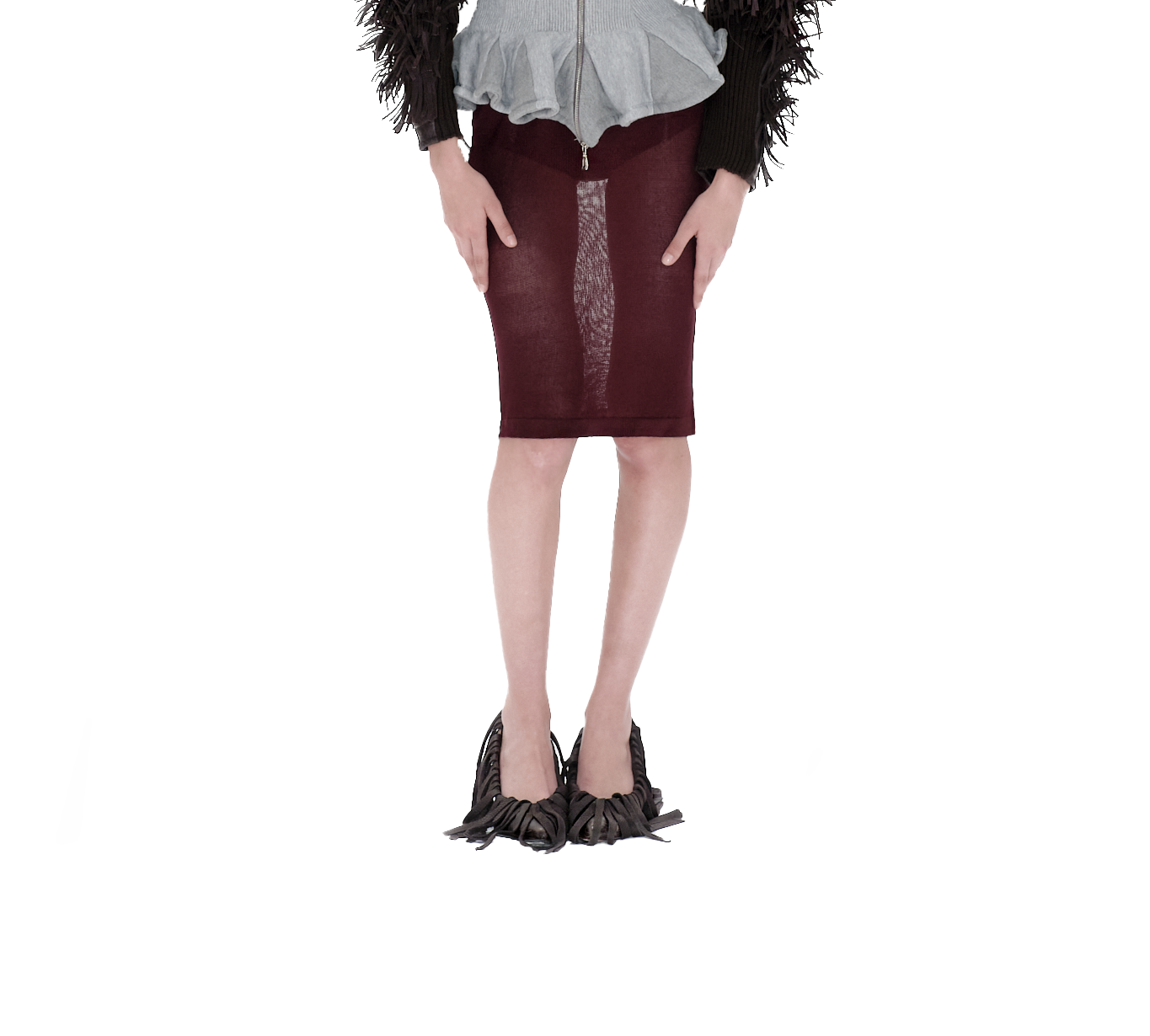 Sheer knit skirt