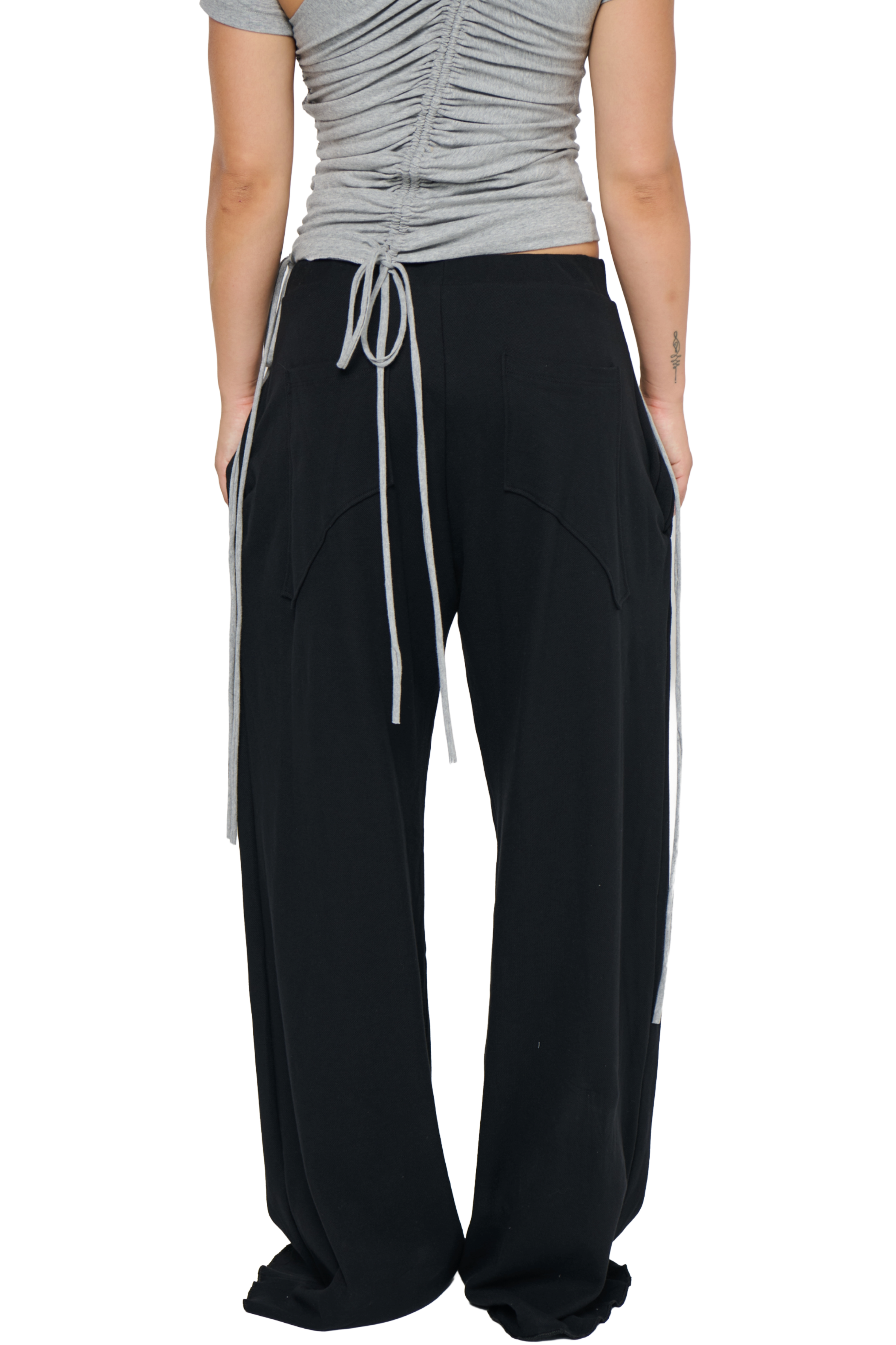 Pique frank pant - black