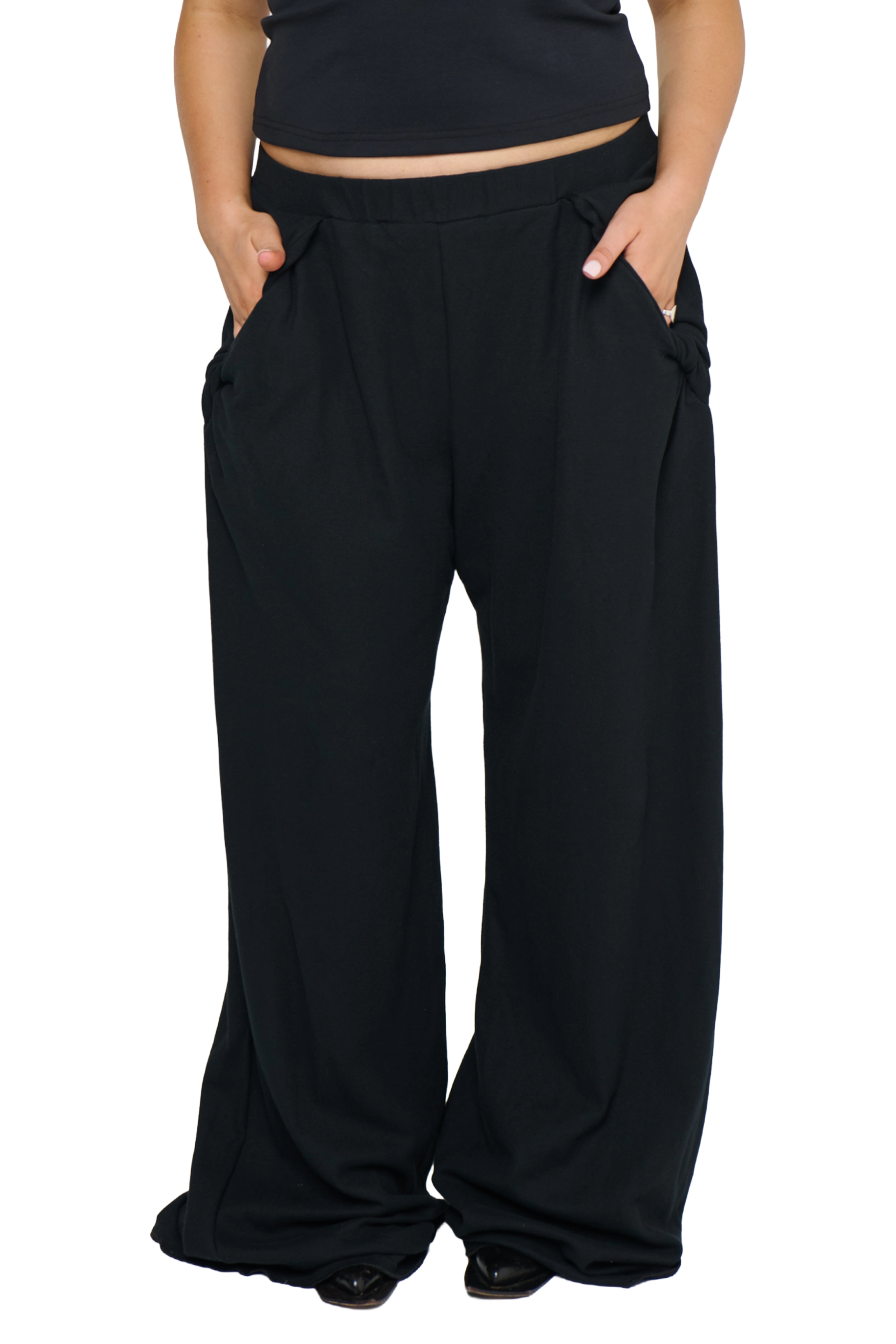 Pique frank pant - black