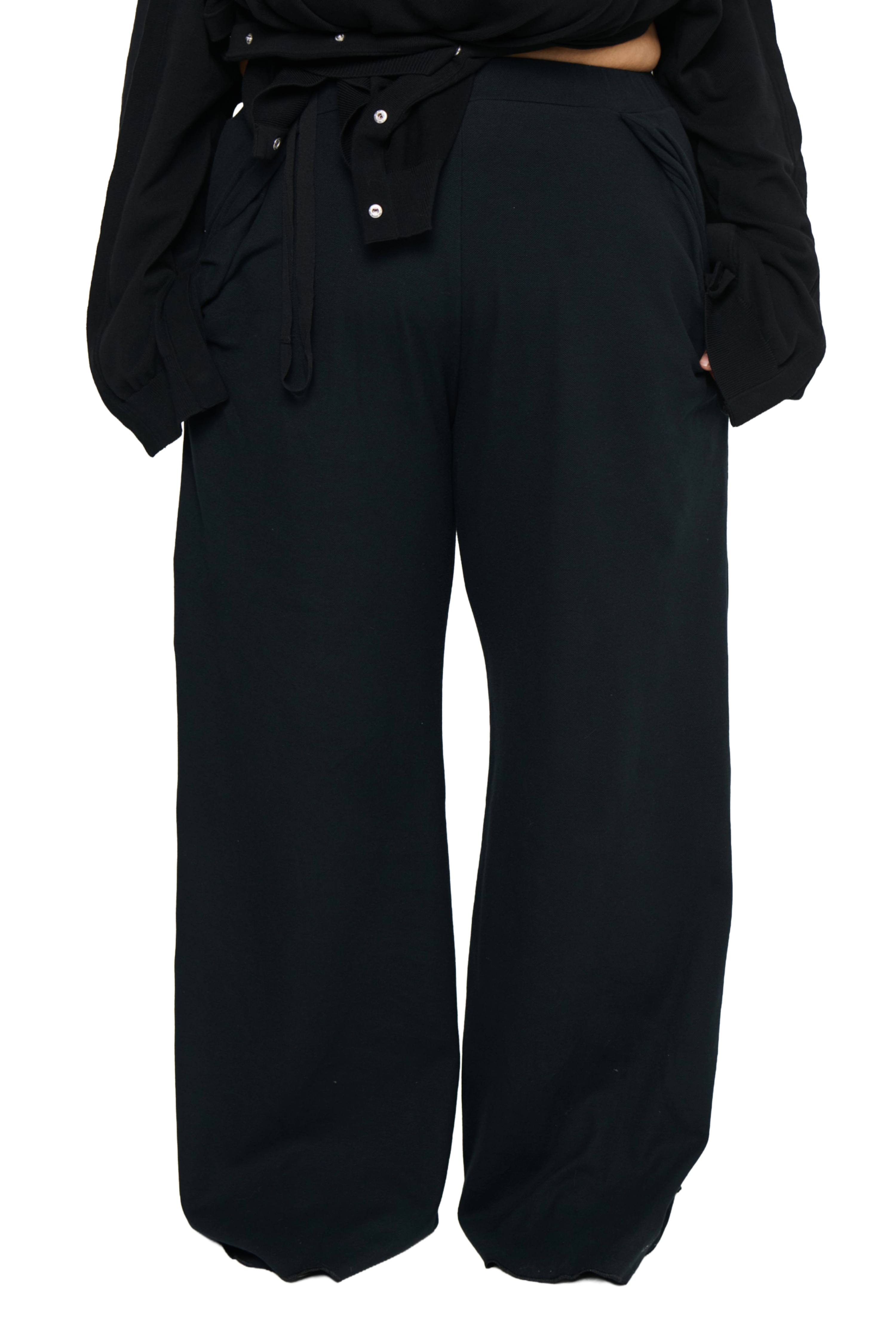 Pique frank pant - black