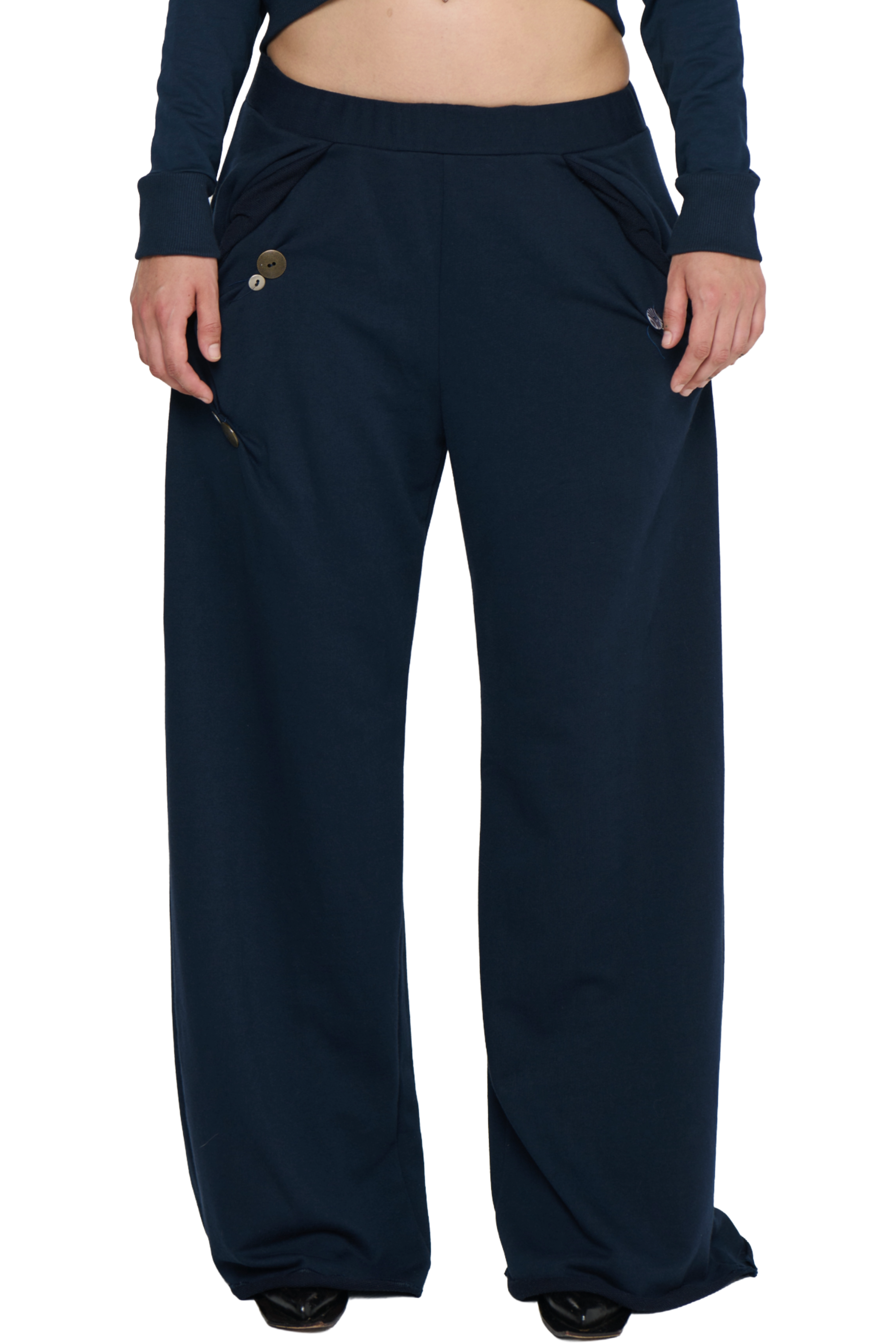 Button twist pant - navy