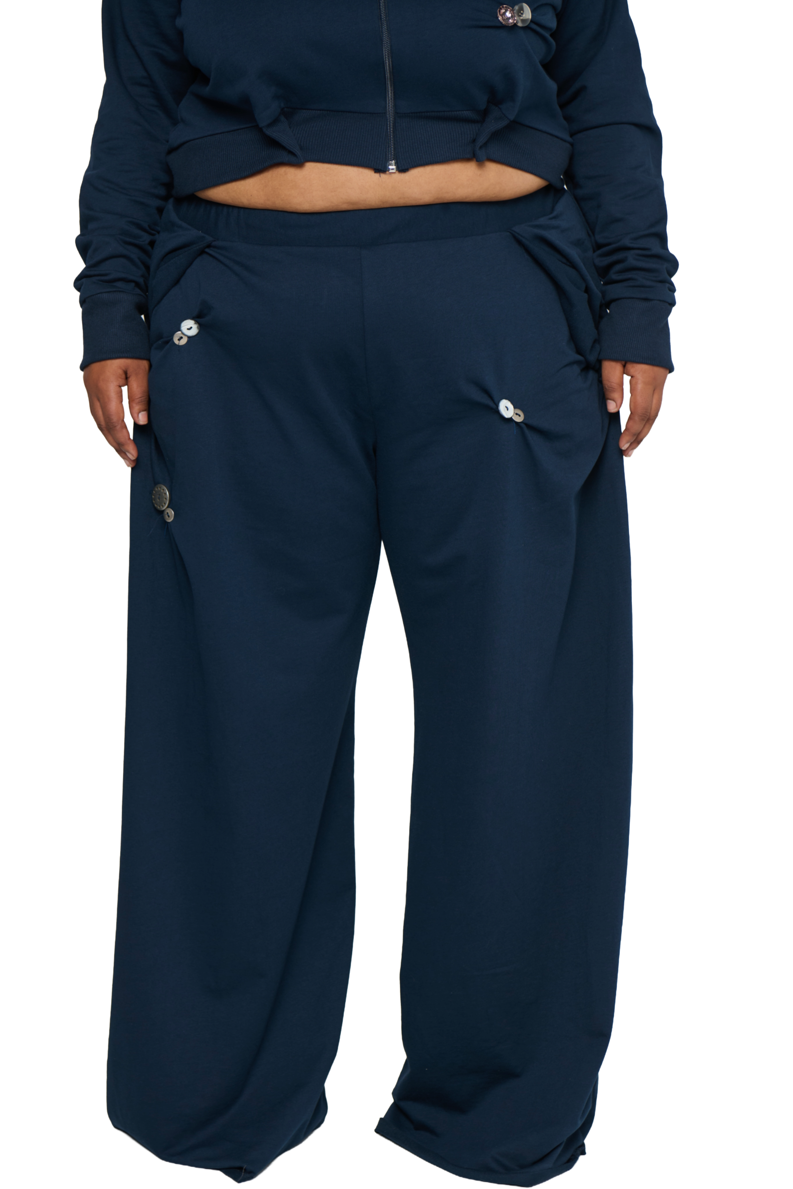 Button twist pant - navy