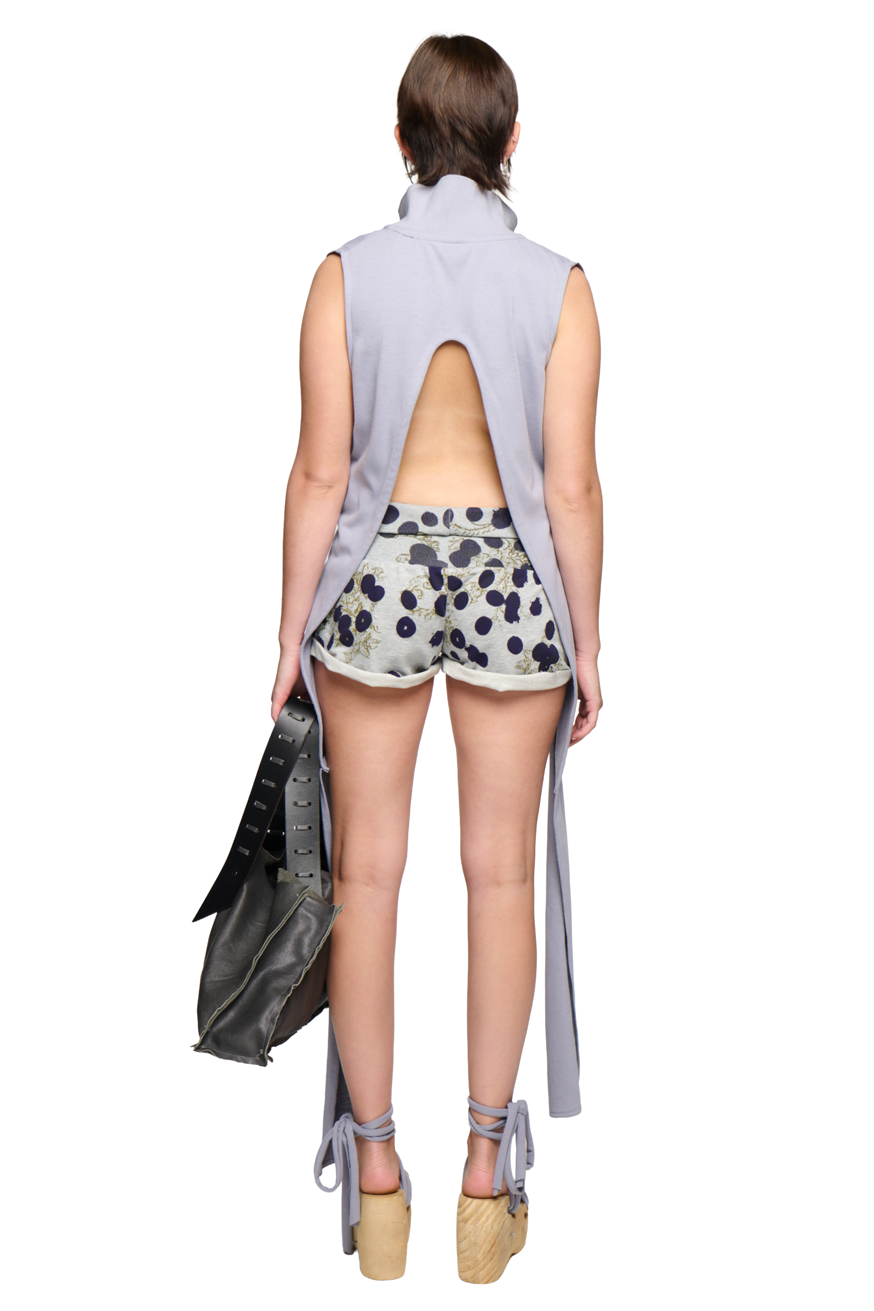 Polka-dot circus short - grey/navy