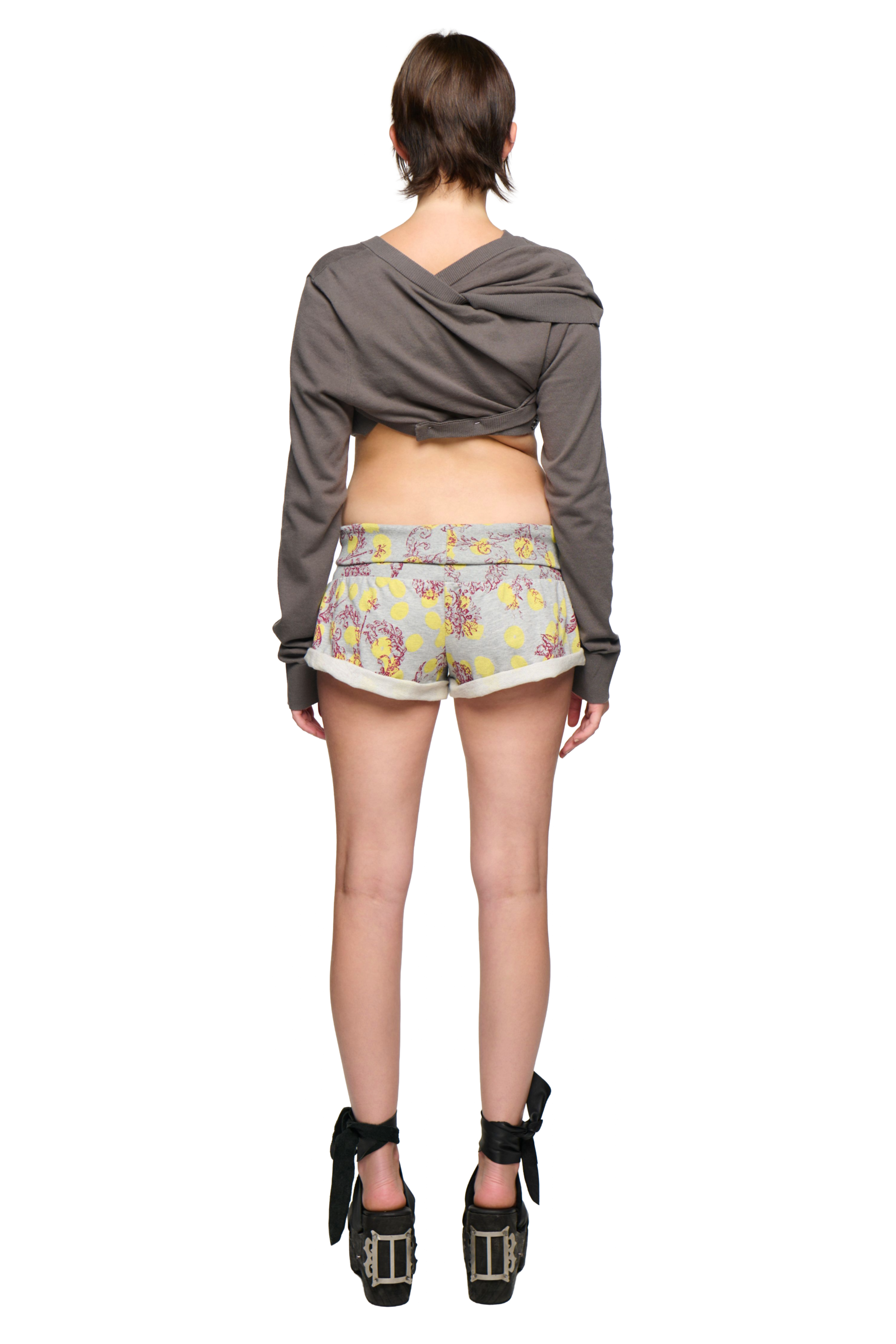 Polka-dot circus short - grey/yellow