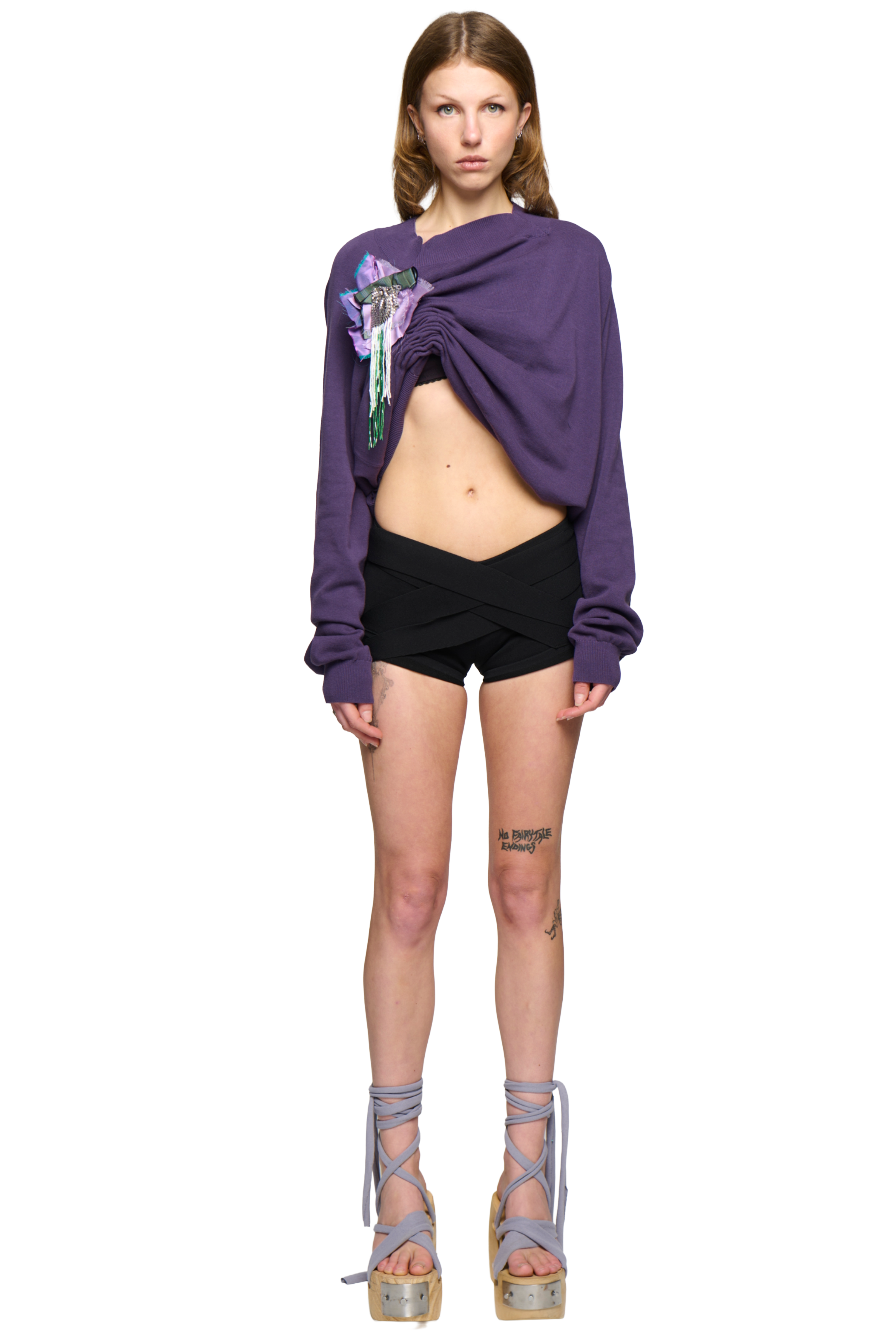 Shrug cardigan jumper - purple