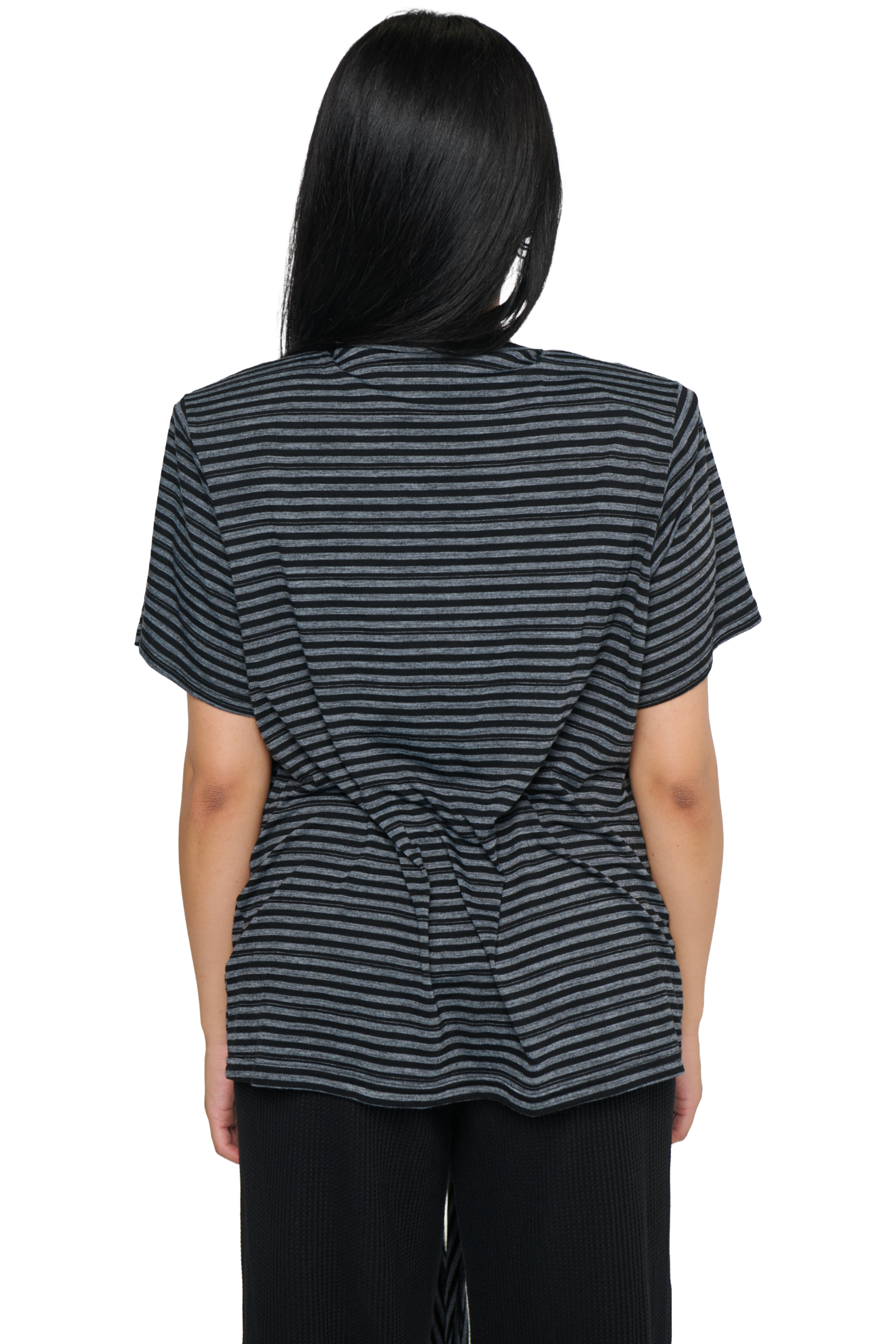 Scrunch t-shirt - charcoal stripe