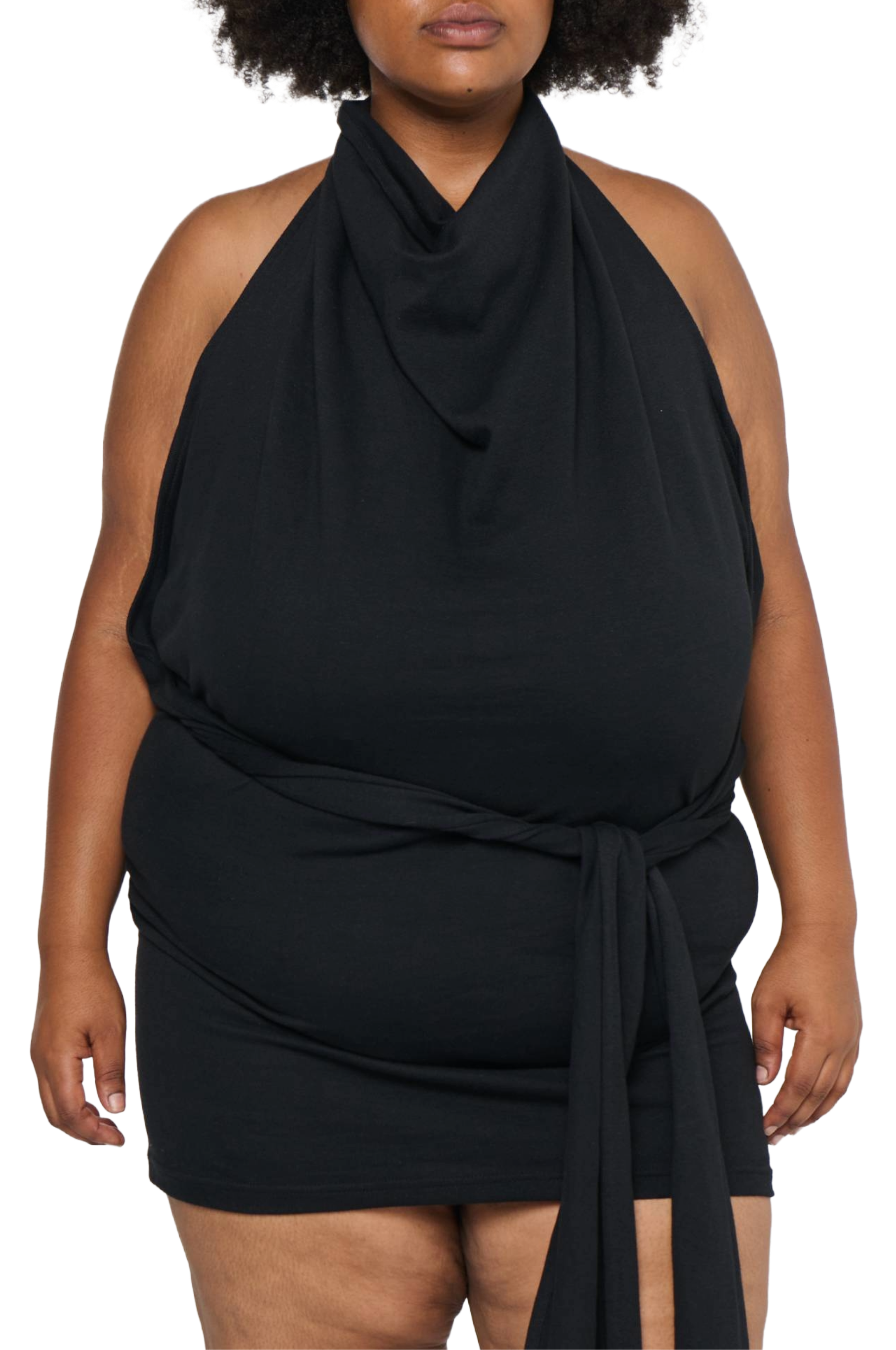 Halterneck polo dress/skirt - black