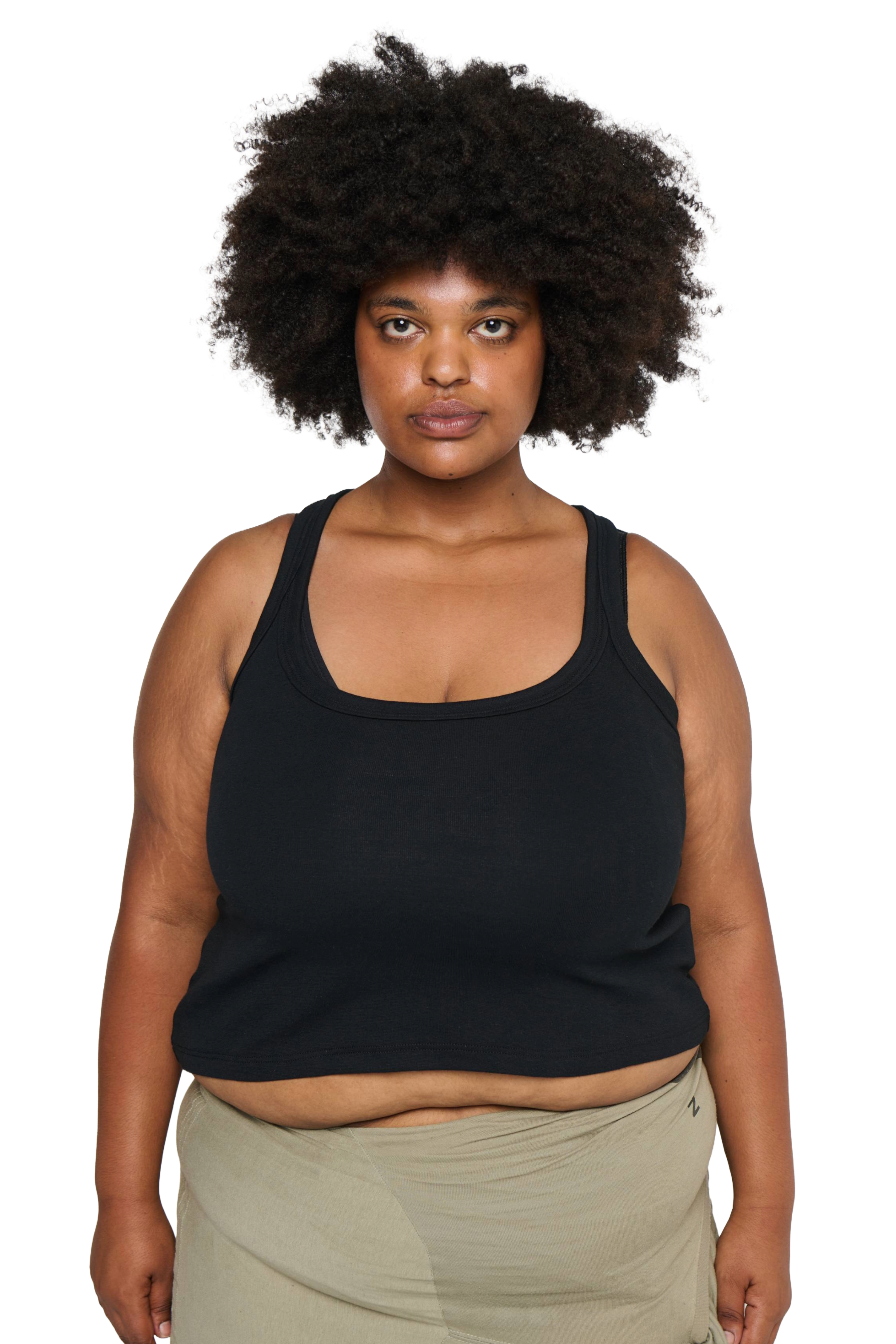 Scoop neck tank - black