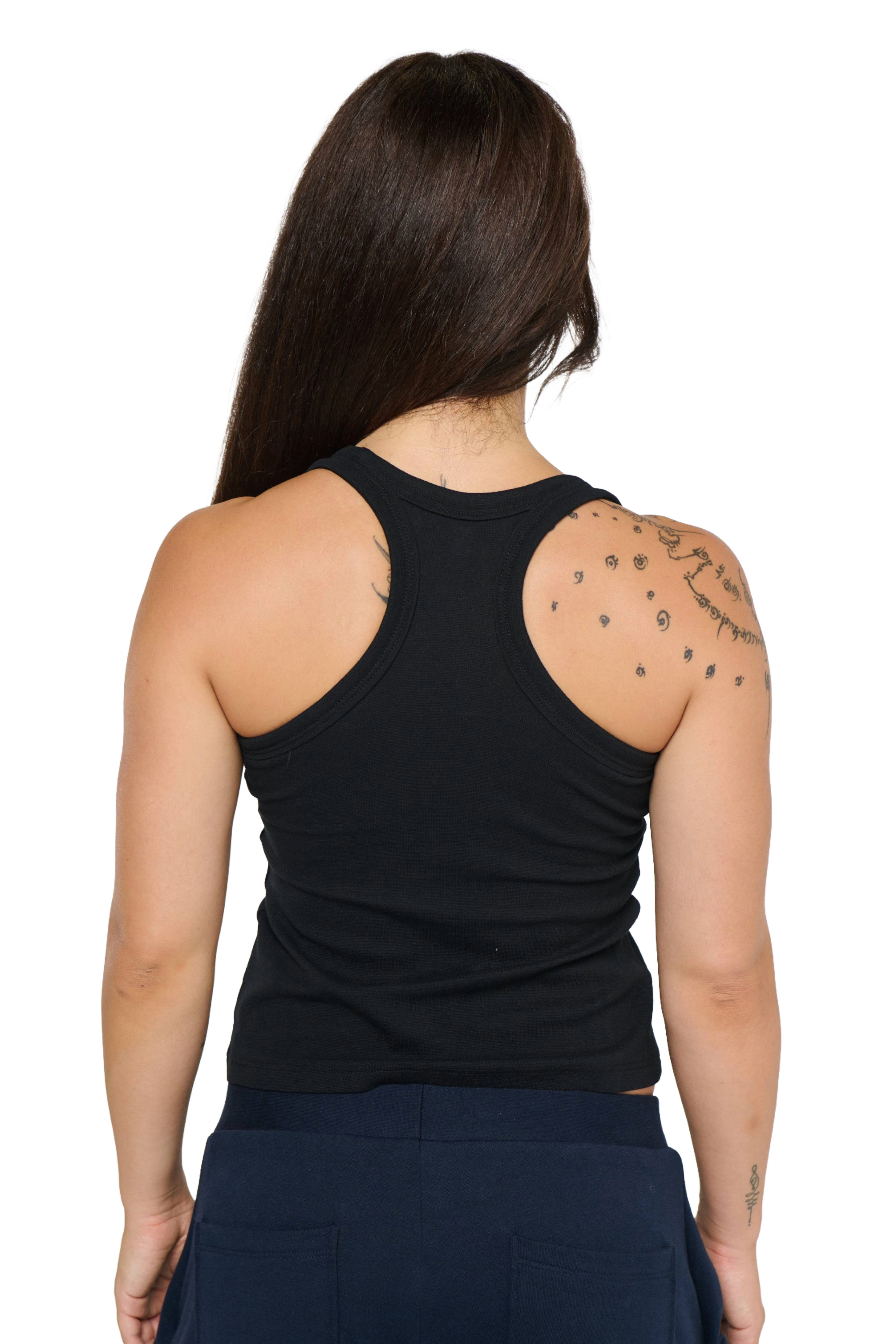 Scoop neck tank - black