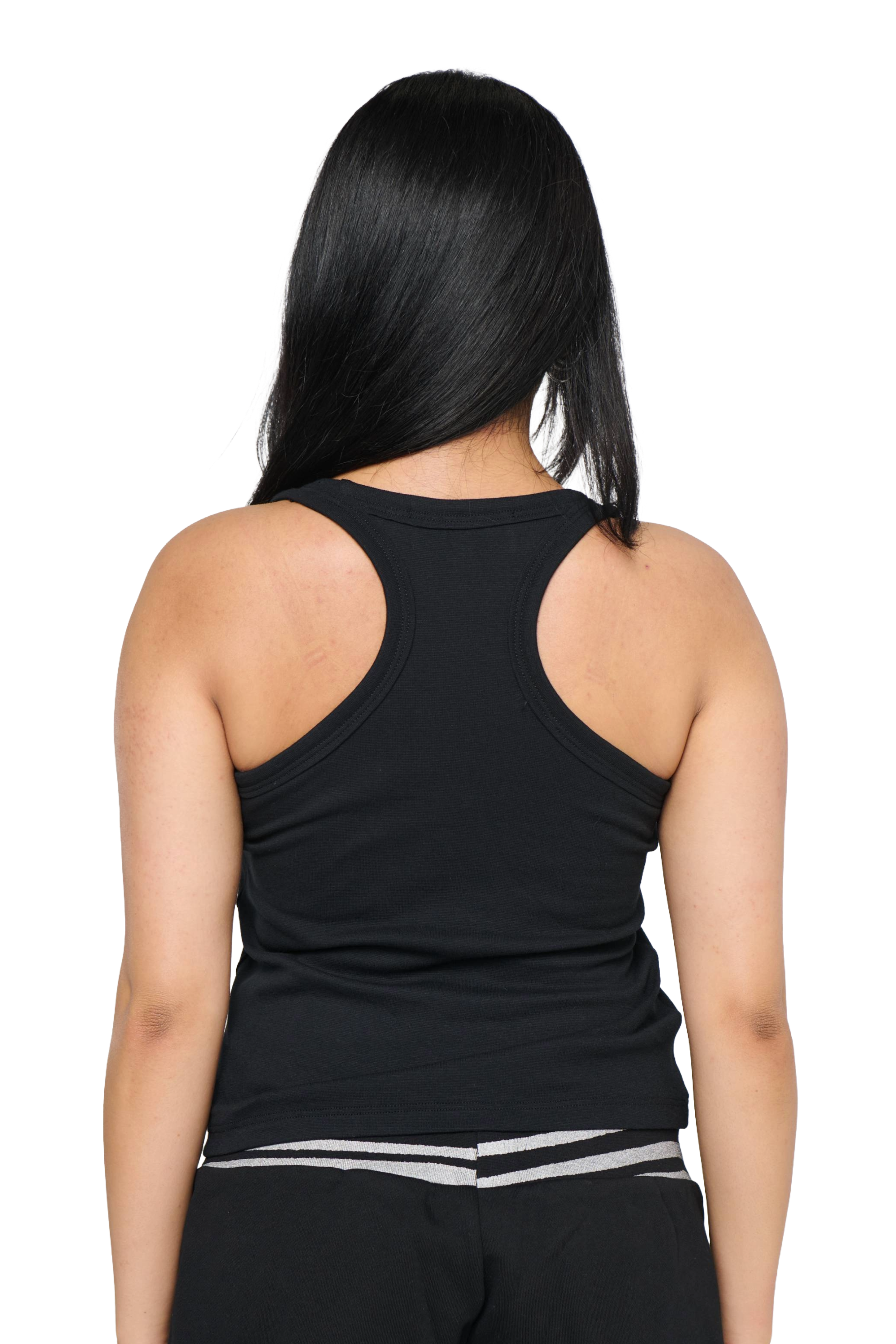 Scoop neck tank - black