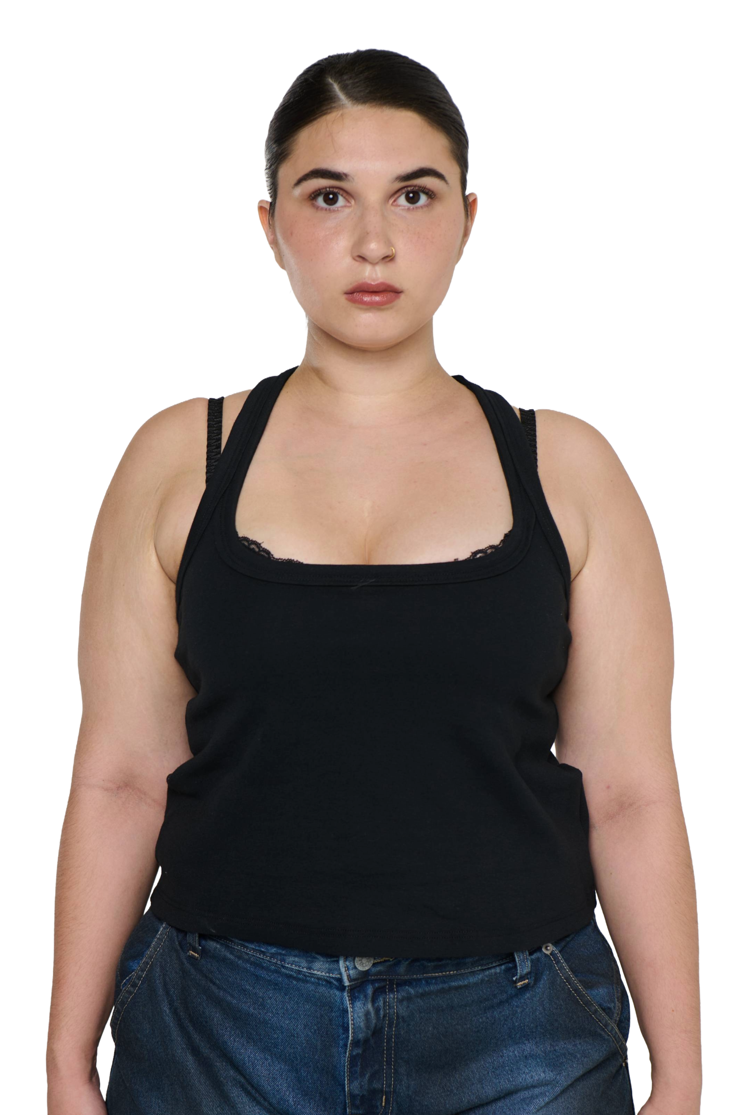 Scoop neck tank - black