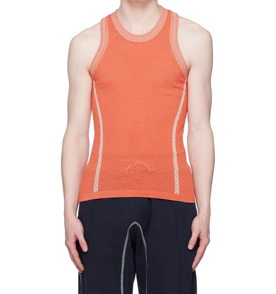 Knitted mesh vest - orange