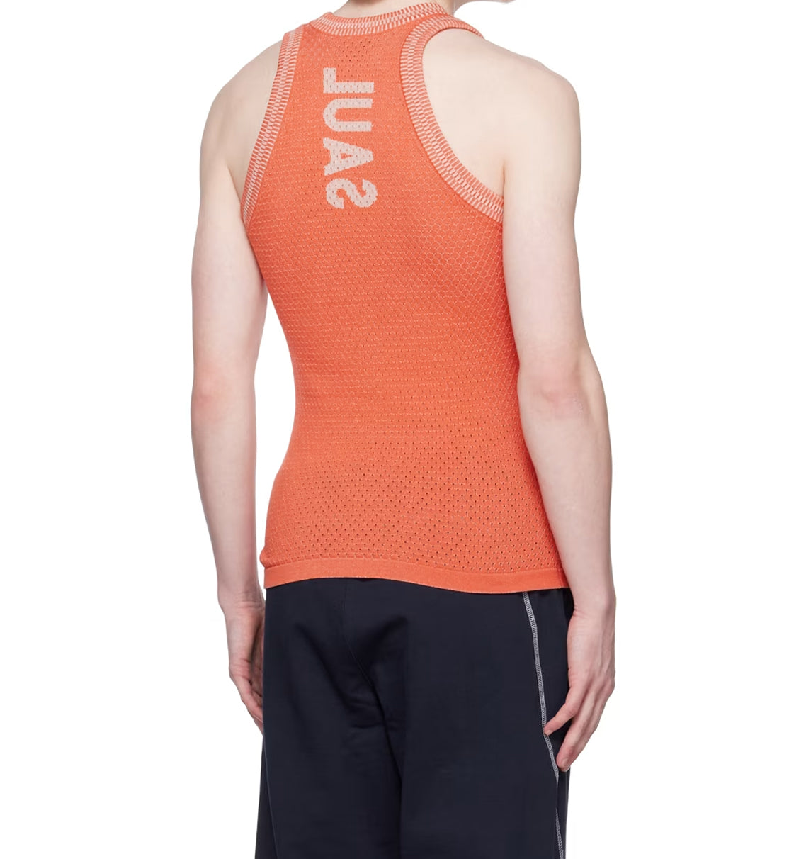 Knitted mesh vest - orange