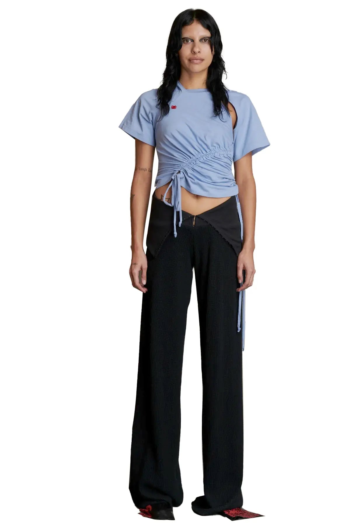 Waffle pant - black