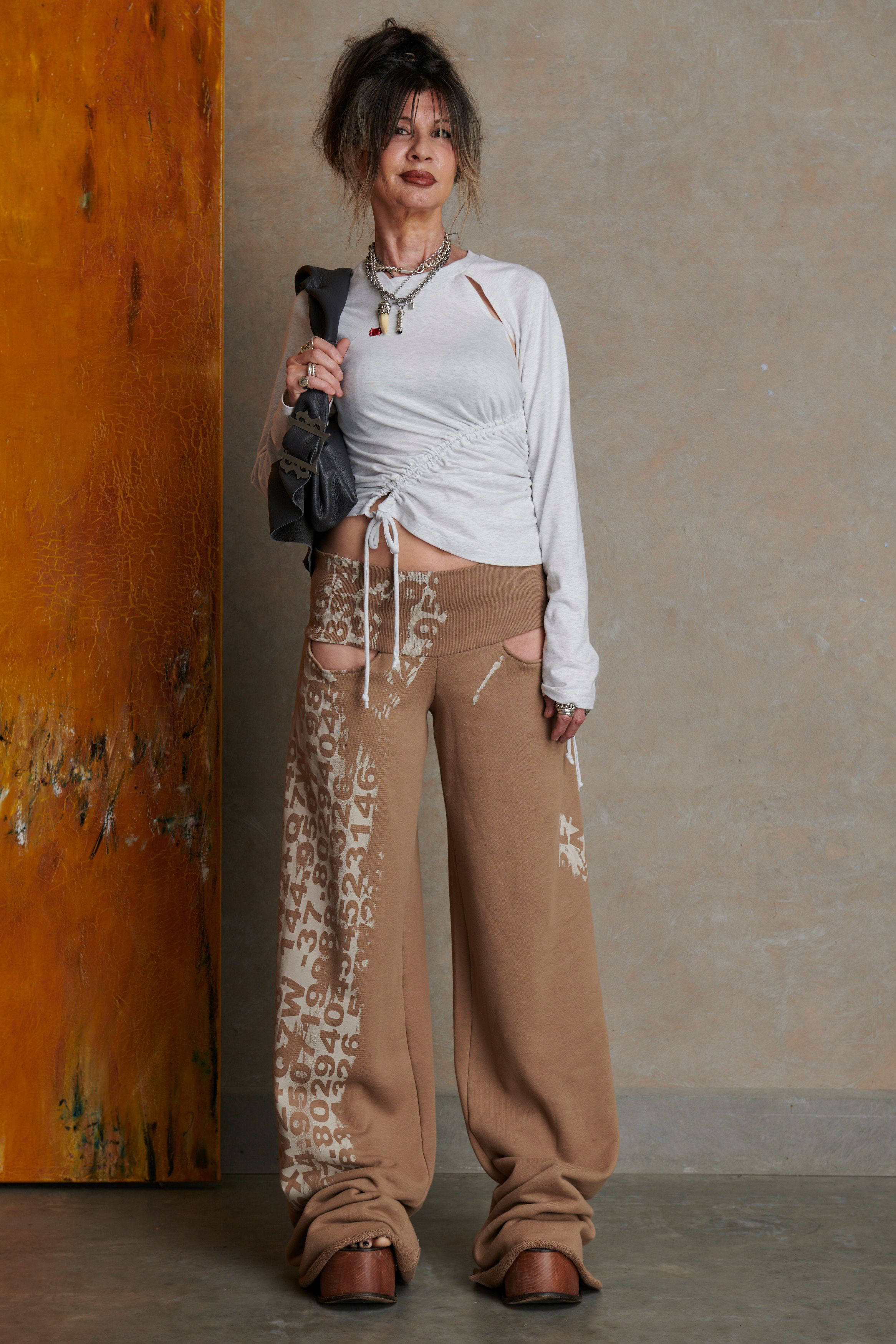 Ruched long sleeve - grey marle
