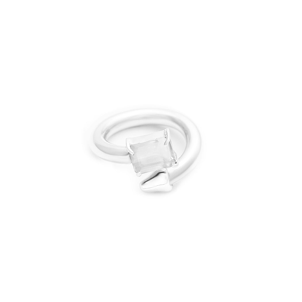 White quartz ring & melted