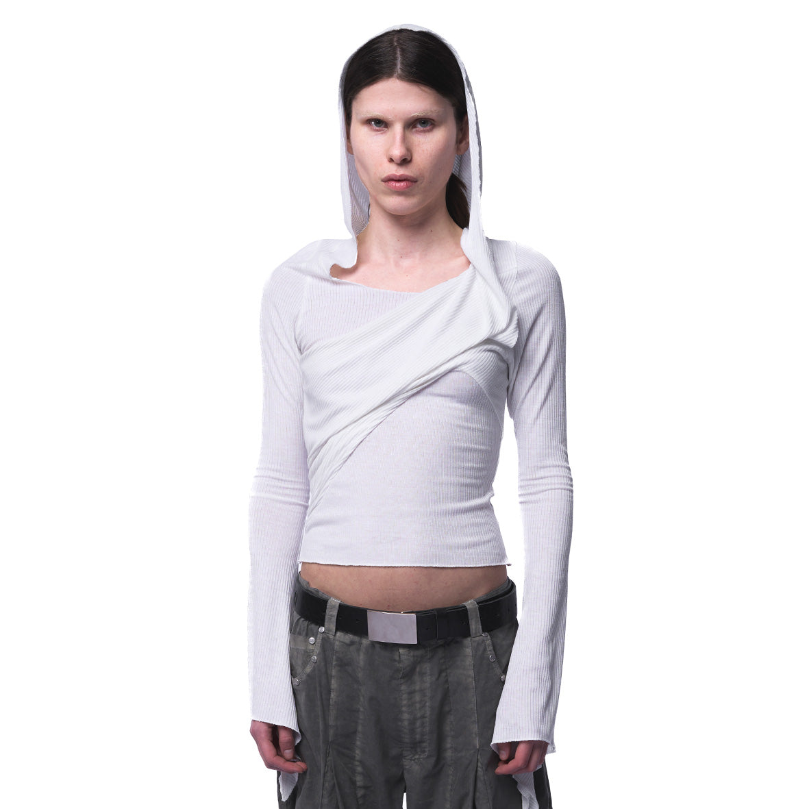 Warriess longsleeve hooded top white