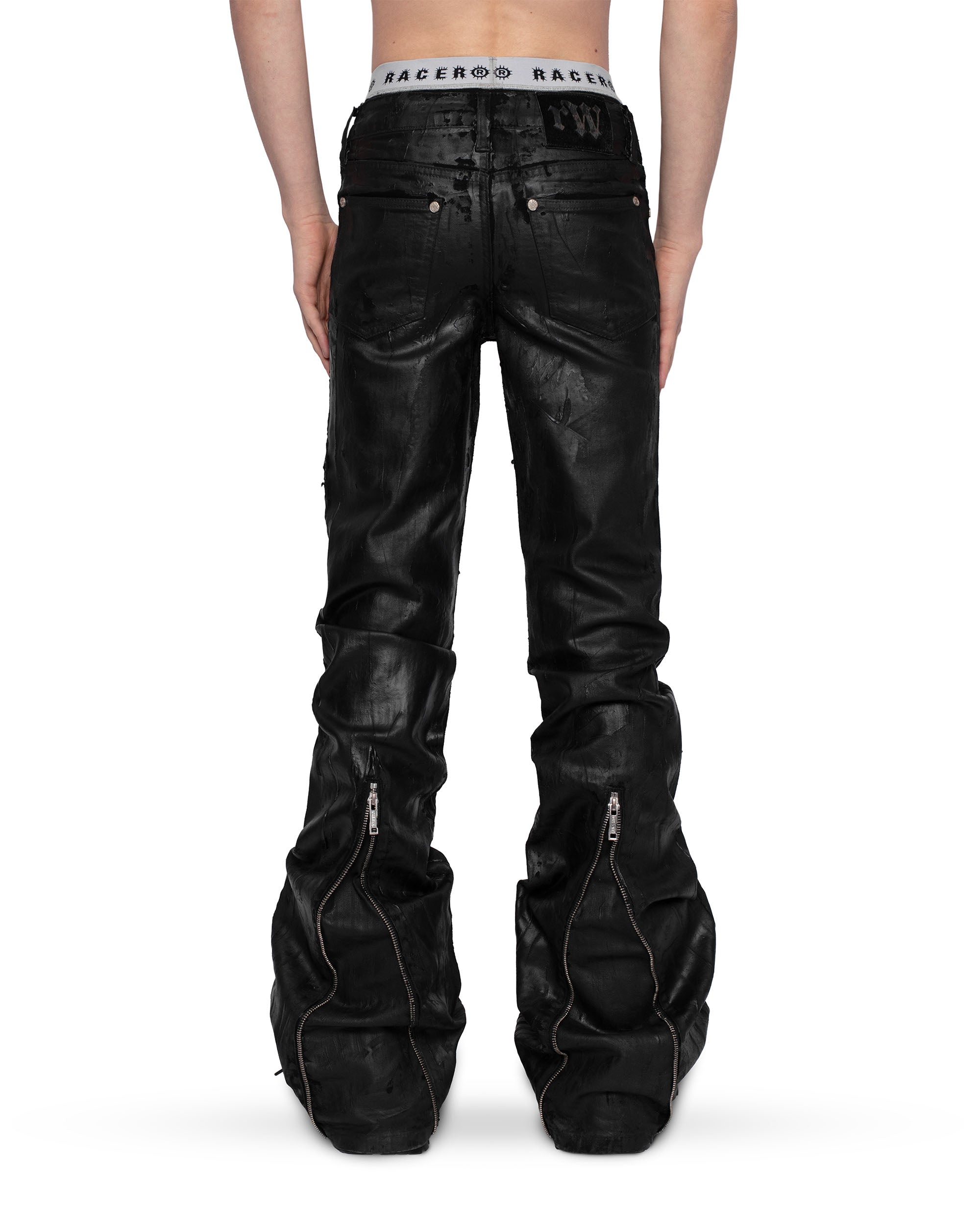 Doll core flared wax jeans
