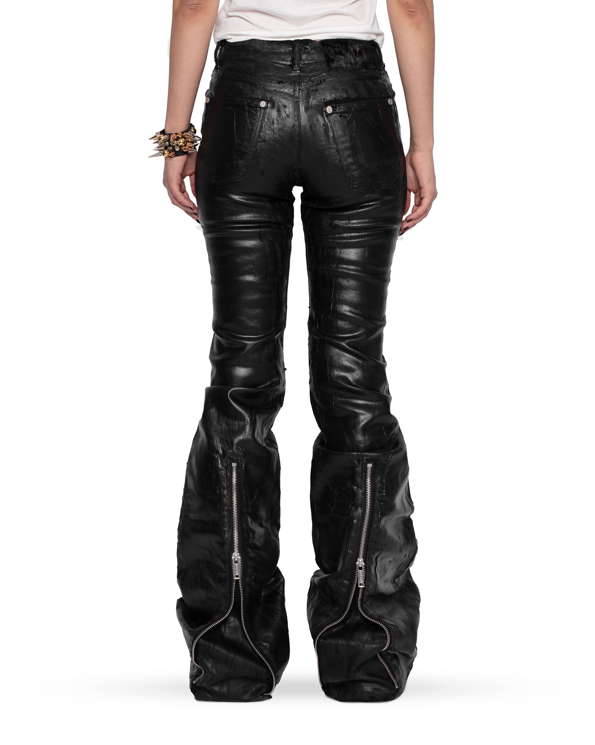 Doll core flared wax jeans