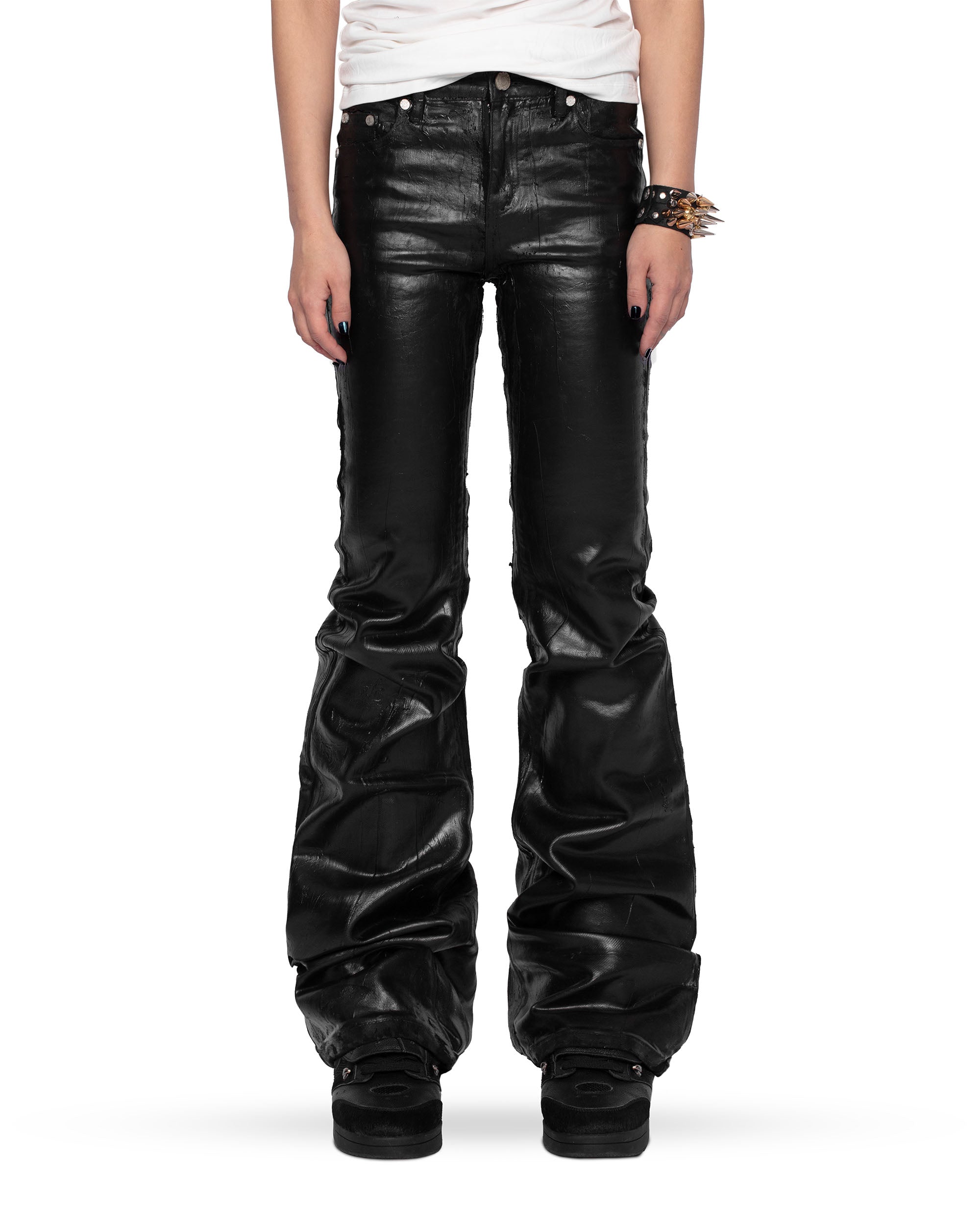 Doll core flared wax jeans