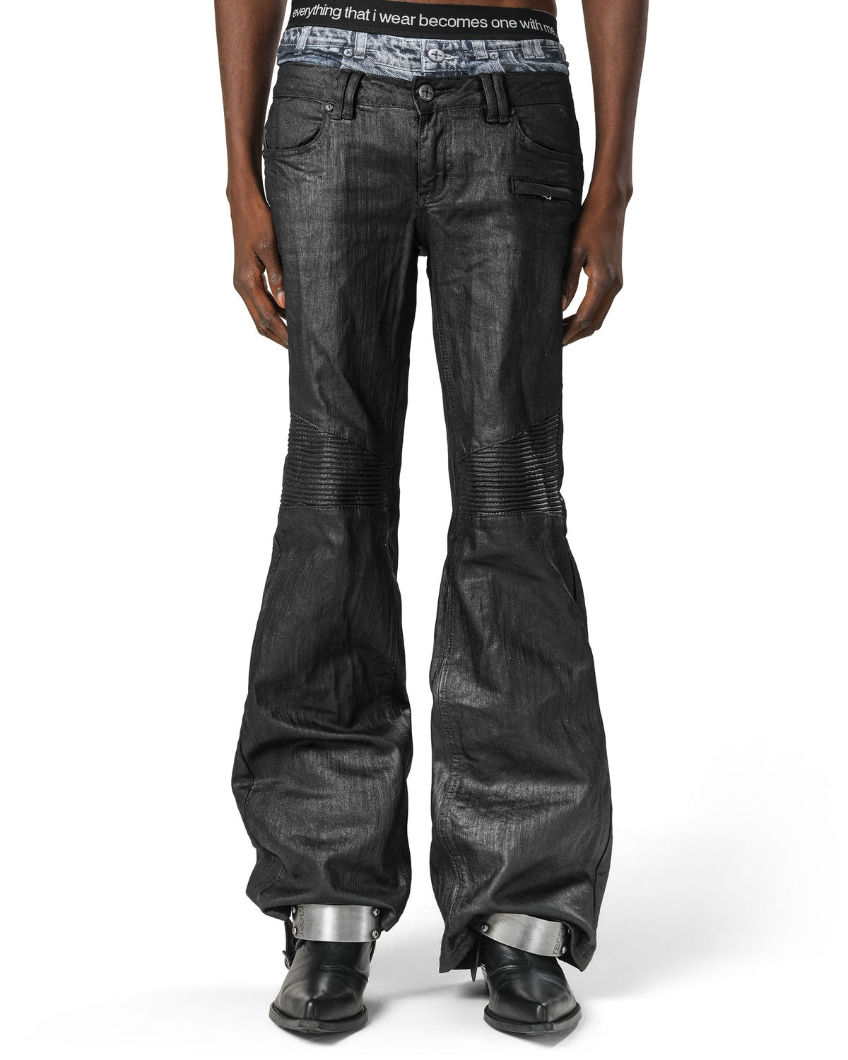 Wax flared jeans