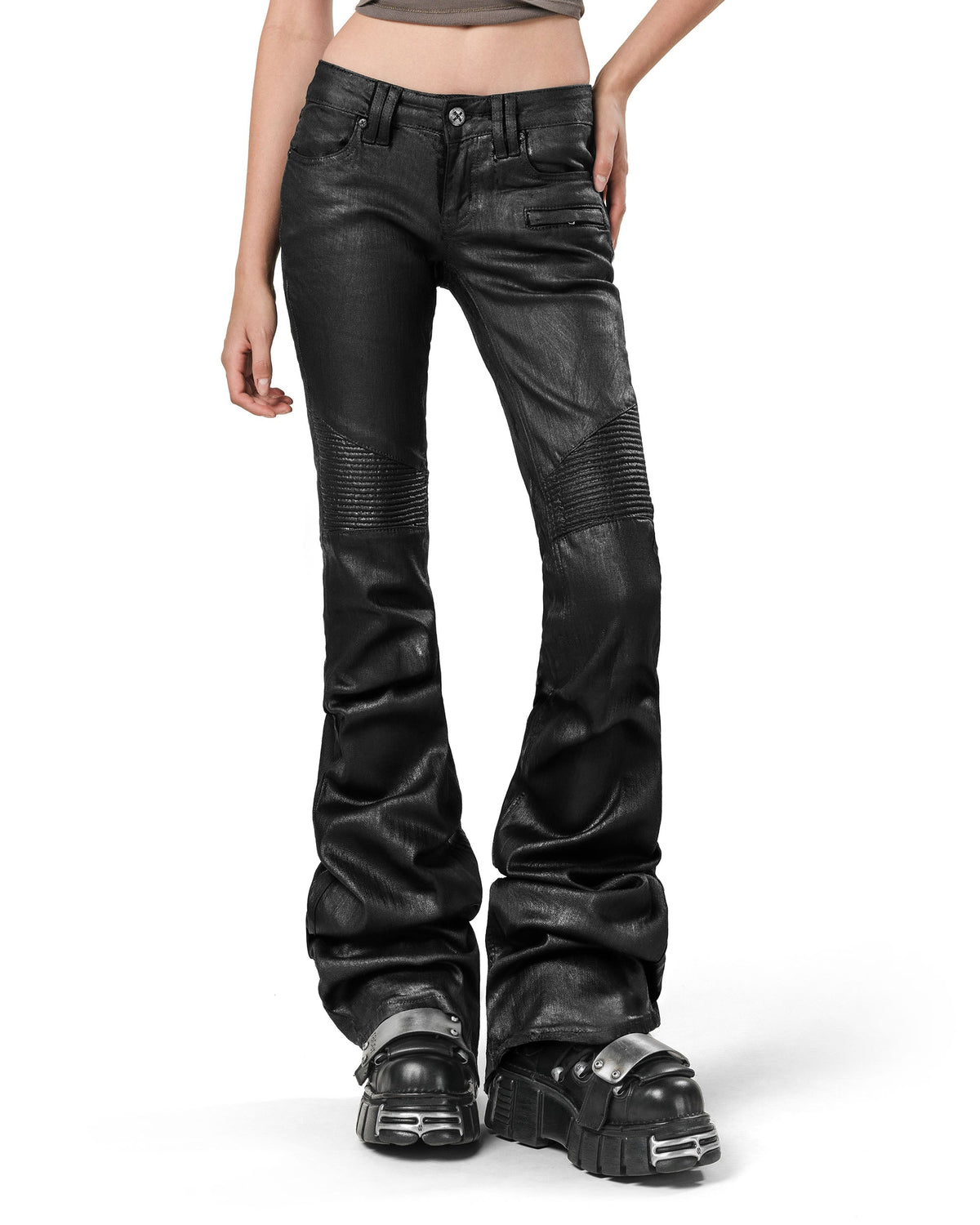 Wax flared jeans