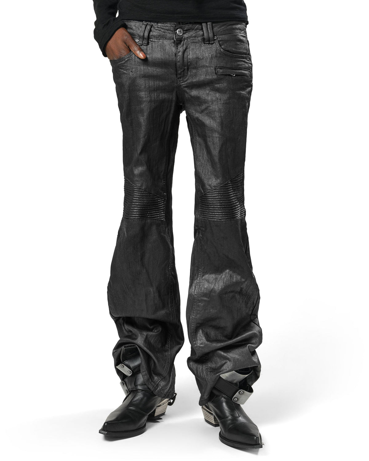 Wax flared jeans