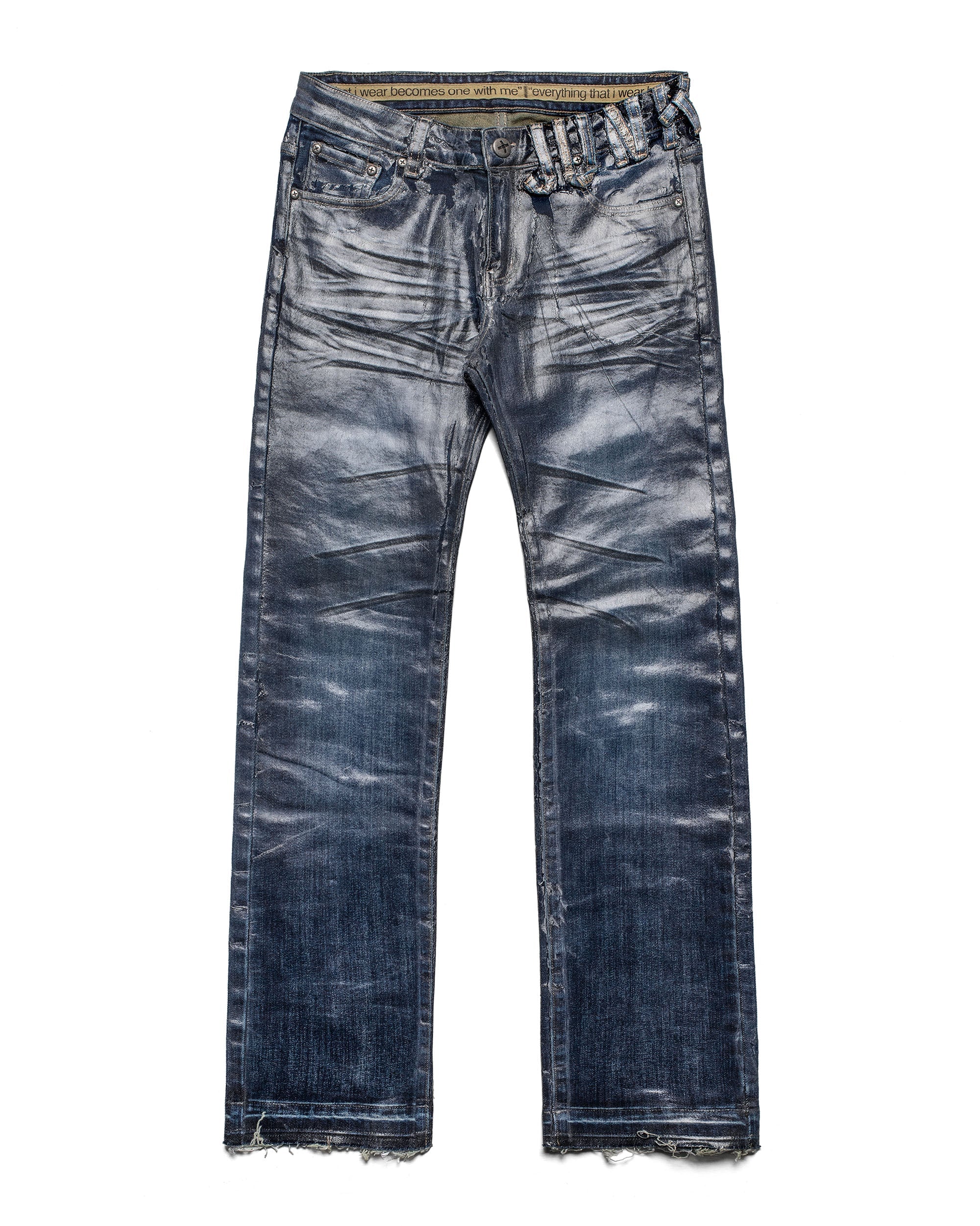 Waxed slim gloss denim