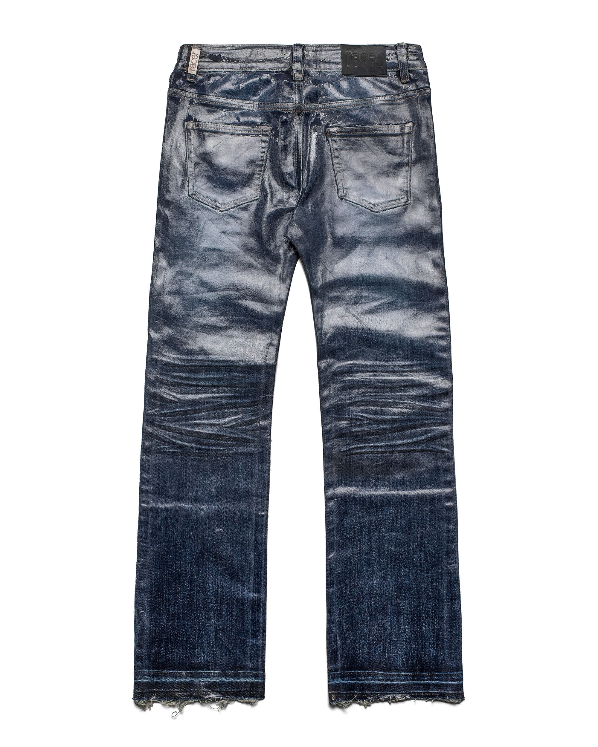 Waxed slim gloss denim