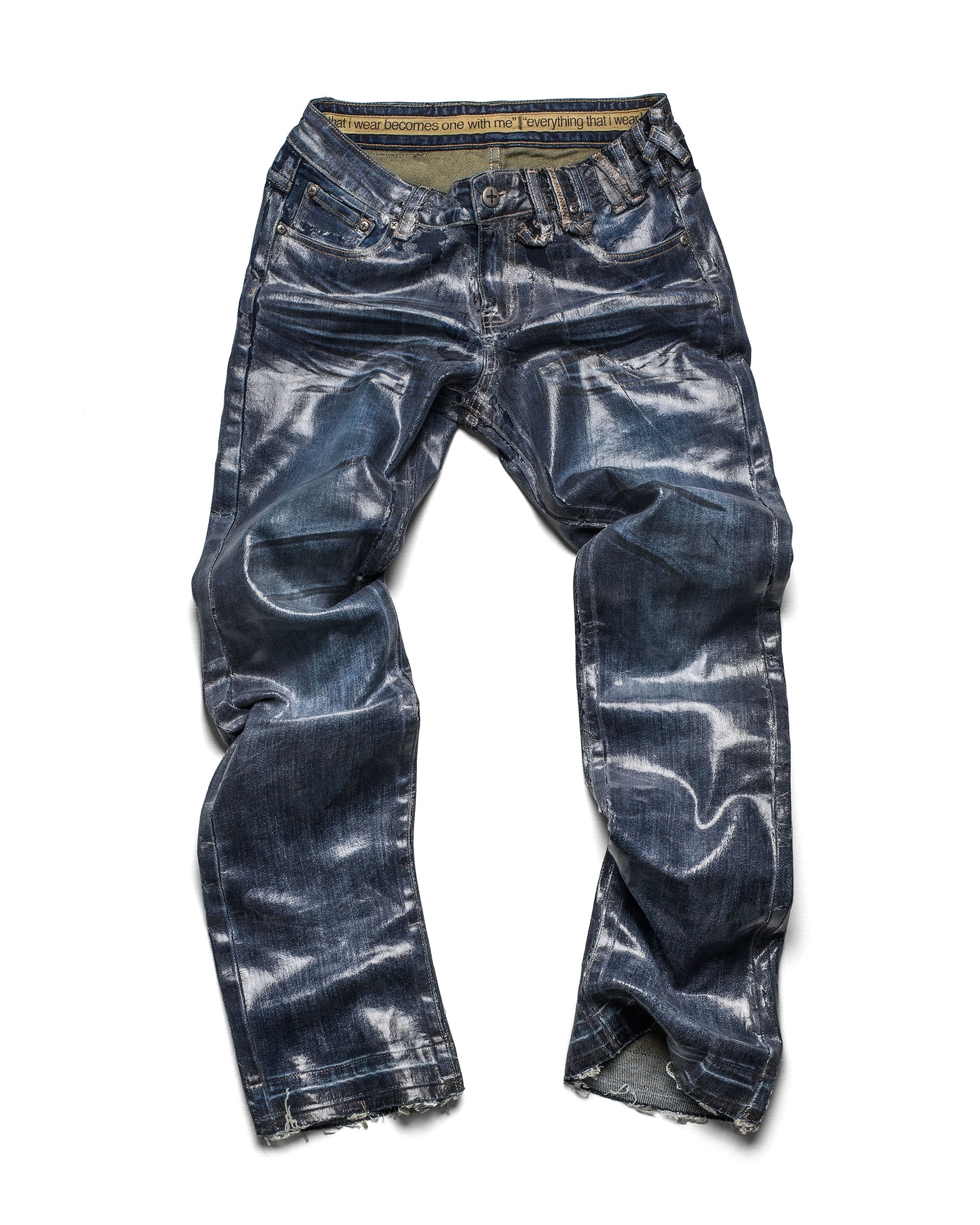 Waxed slim gloss denim