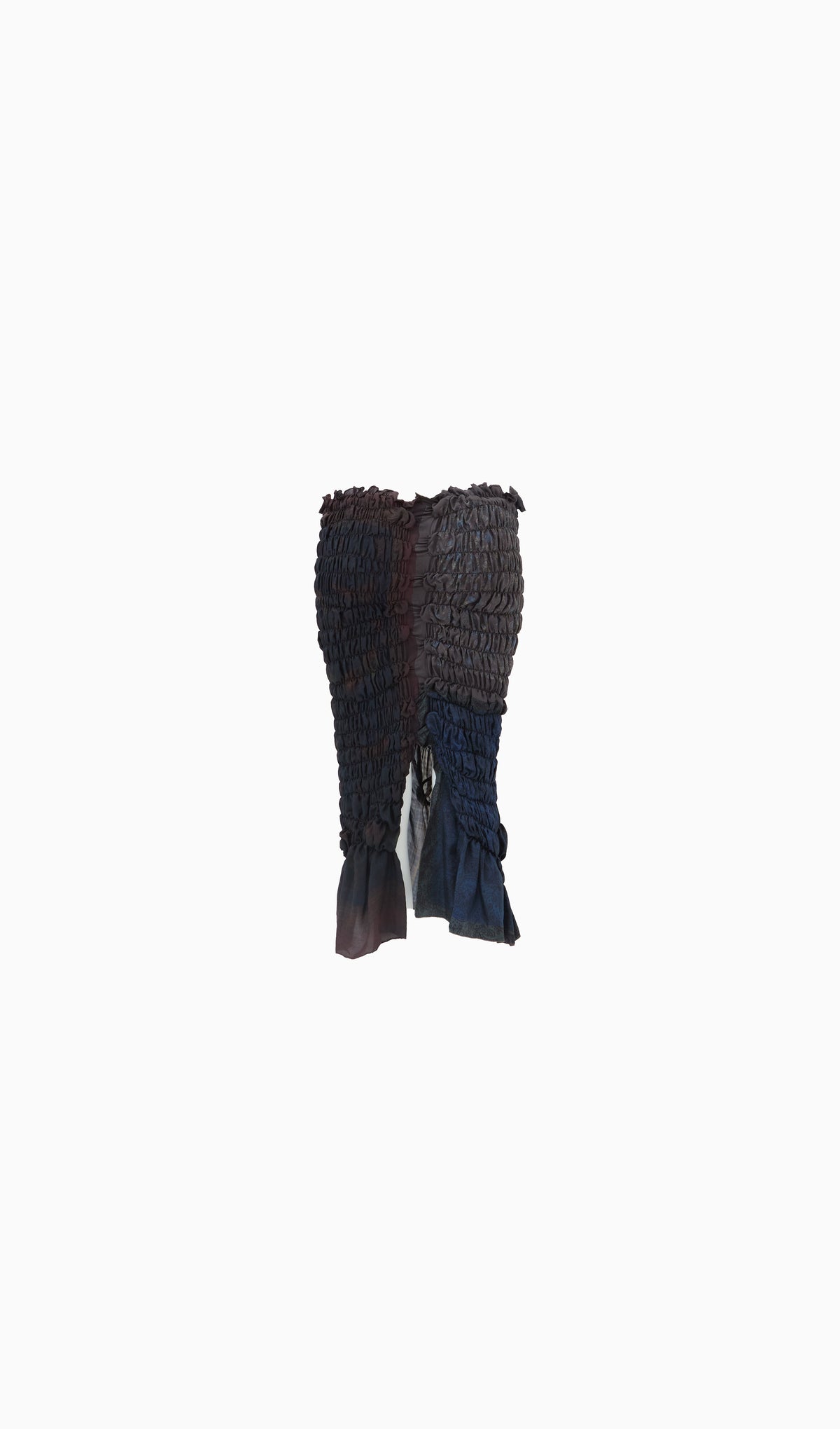 Smocked silk skirt