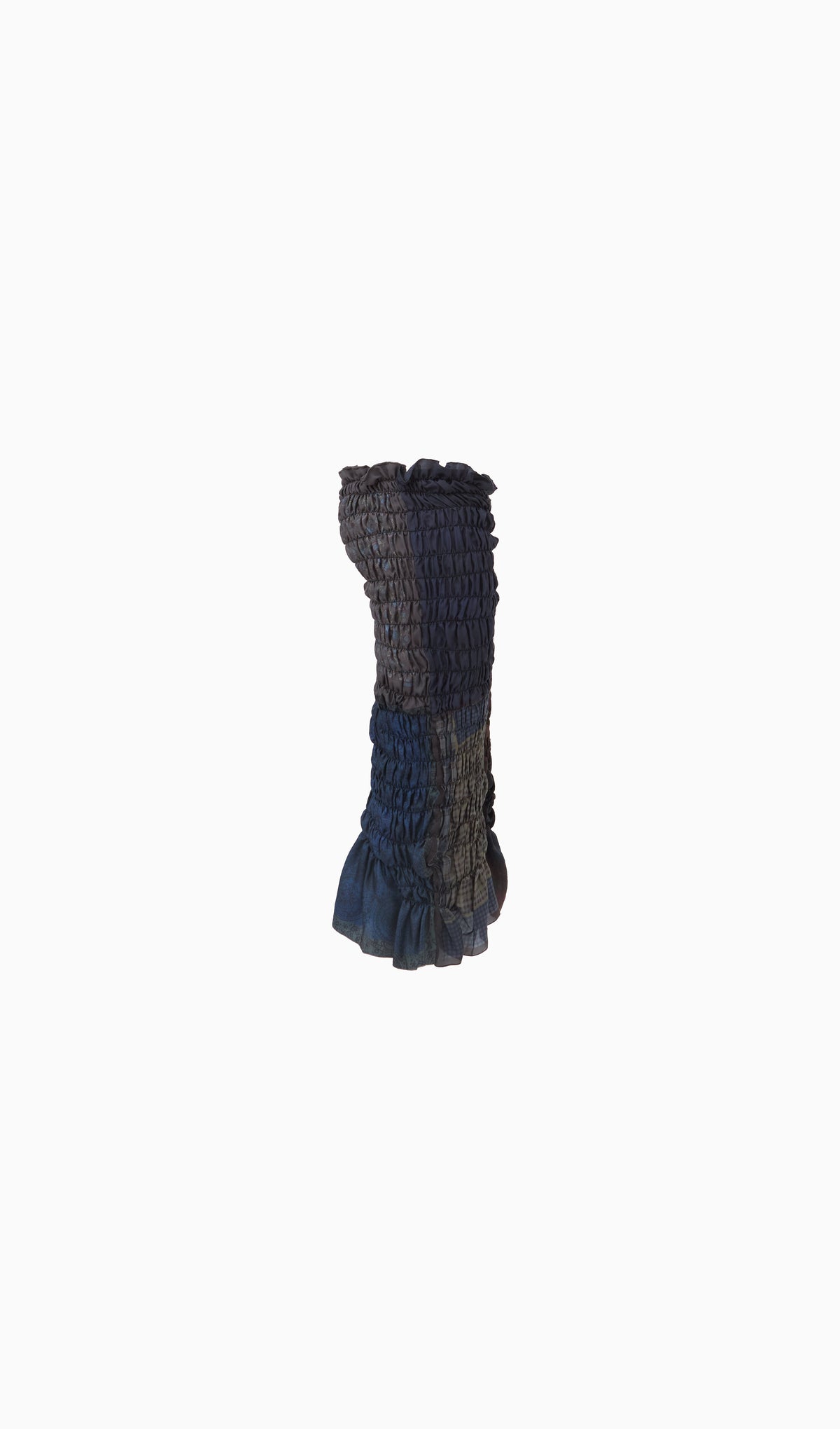 Smocked silk skirt