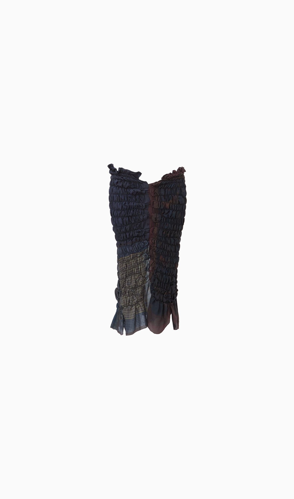 Smocked silk skirt