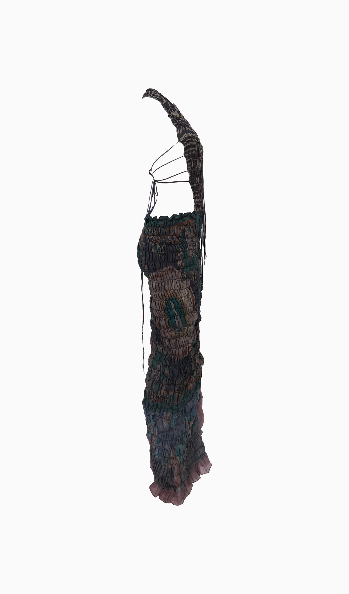 Smocked silk dress