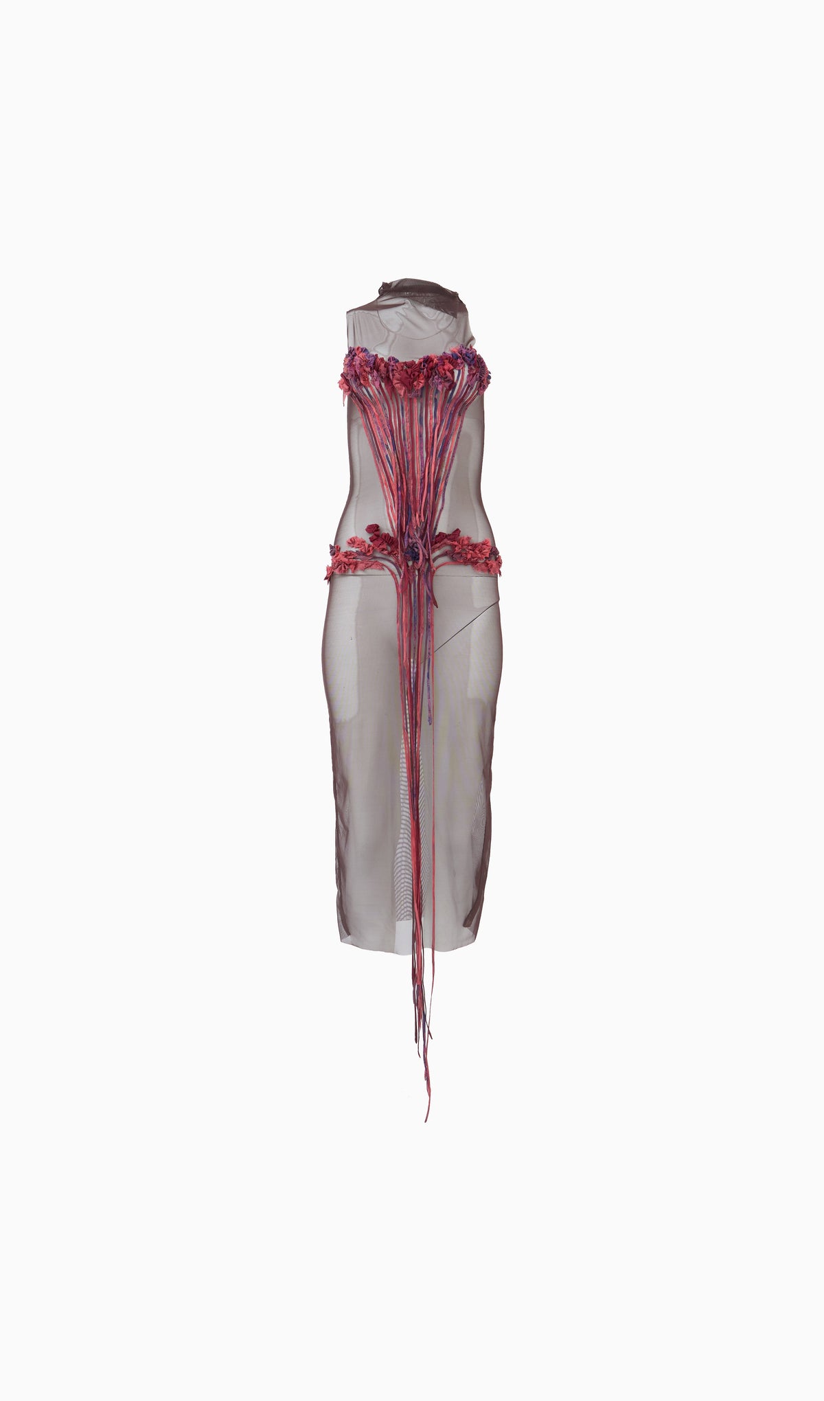 Corset flower mesh dress